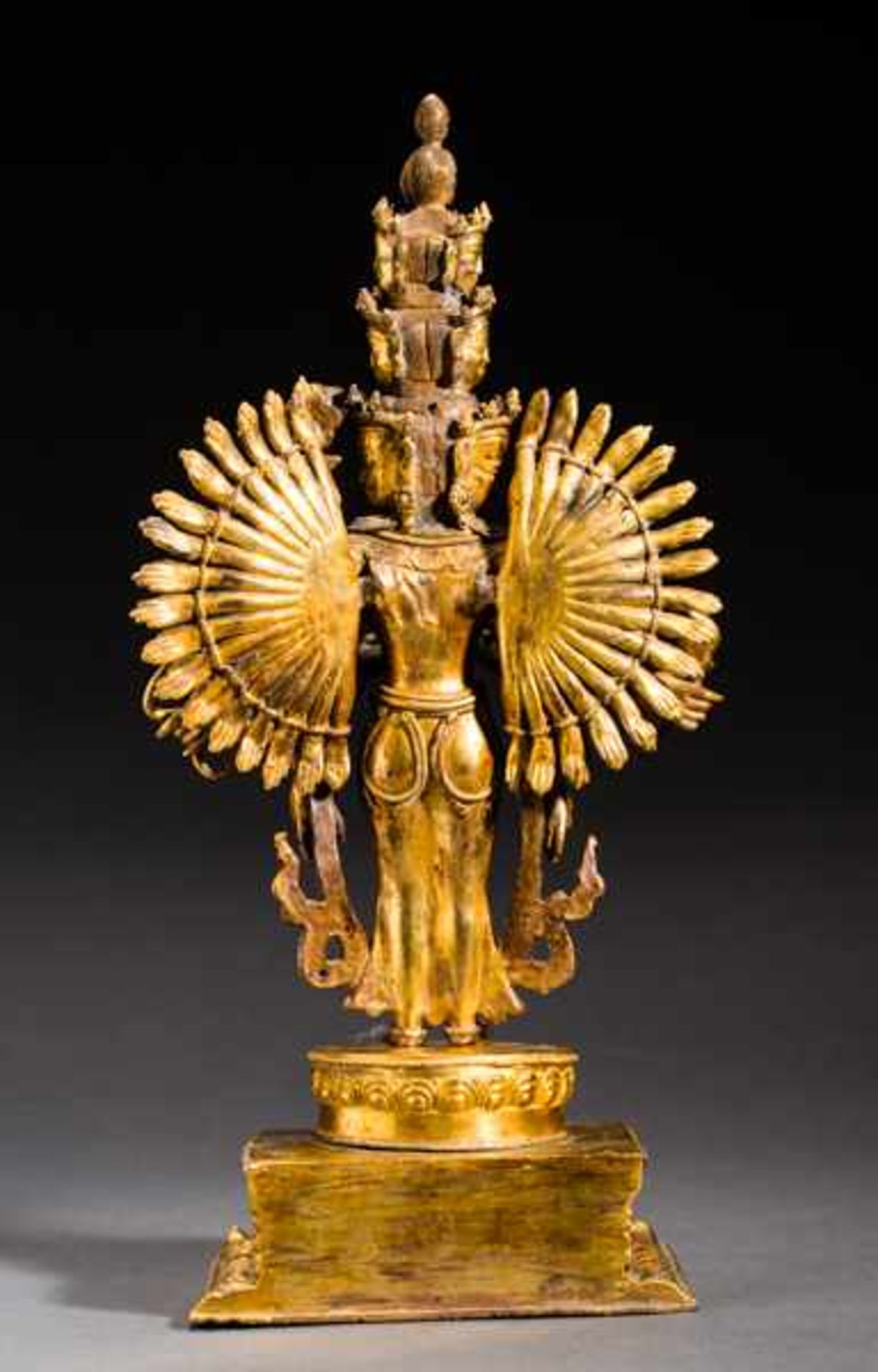 THOUSAND-ARMED LOKESHVARA Fire-gilded bronze. Ladakh, in the style of 18th cent.While this - Image 5 of 5