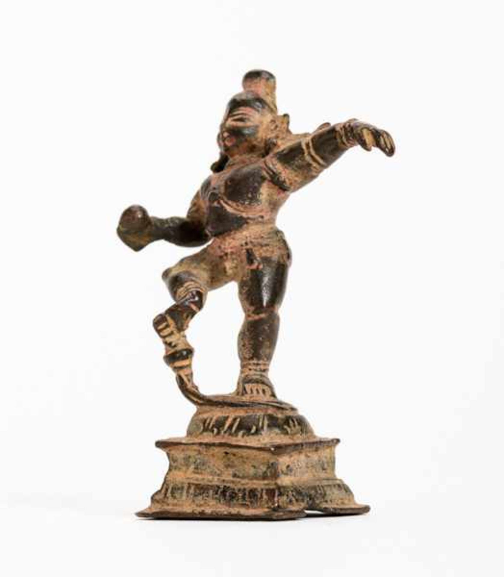 DANCING KRISHNA Bronze. India, ca. 18th to 19th cent.Very nice miniature bronze of the popular - Image 2 of 5