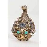 MYTHICAL CREATURE AS BELT BUCKLE Bronze, gold, silver, turquoise, lapis lazuli. China, Warring