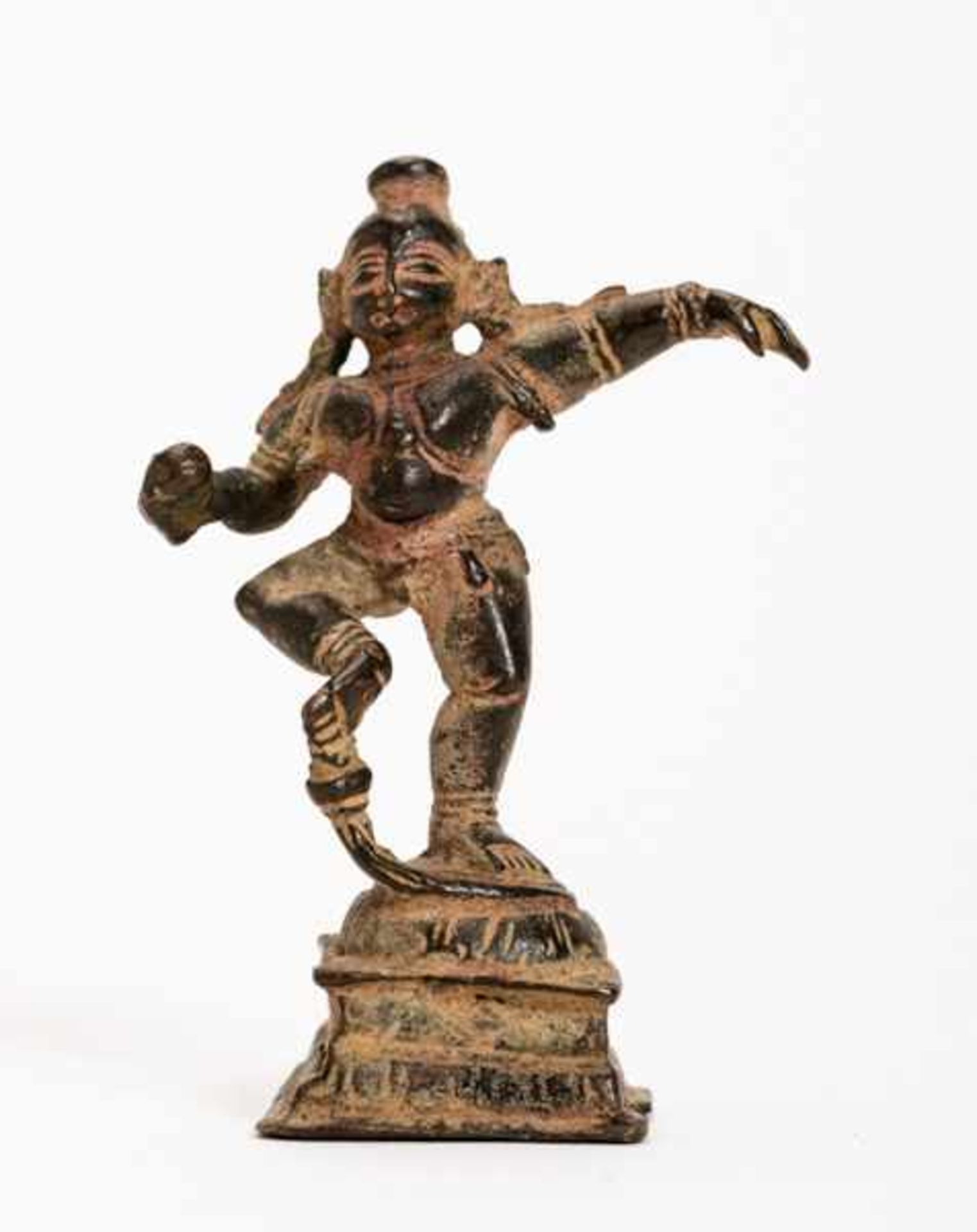 DANCING KRISHNA Bronze. India, ca. 18th to 19th cent.Very nice miniature bronze of the popular