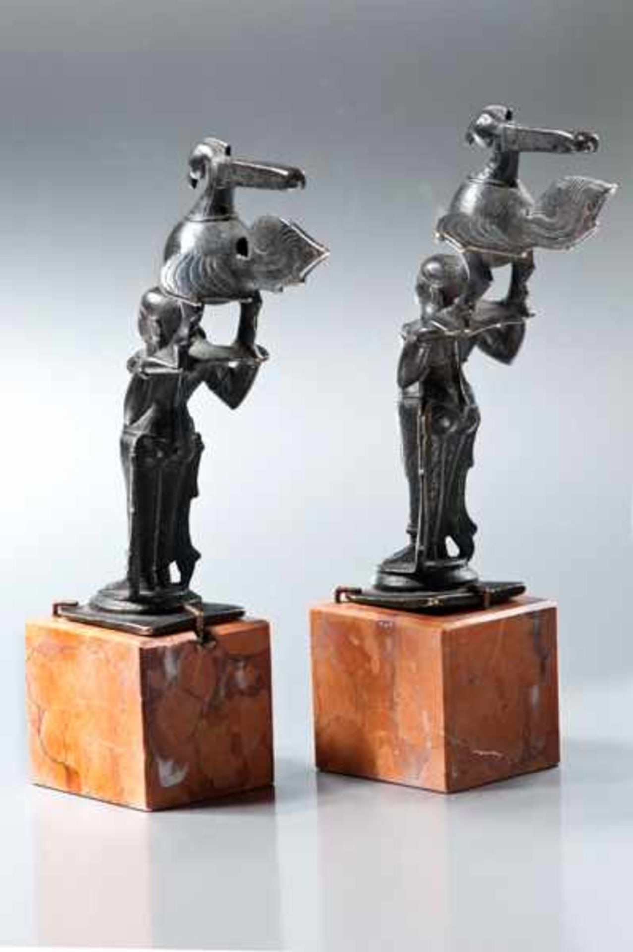 TWO SMALL, INDIAN BRONZES Bronze. Southern India, 19th cent.An unusual depiction of two young, - Image 2 of 7