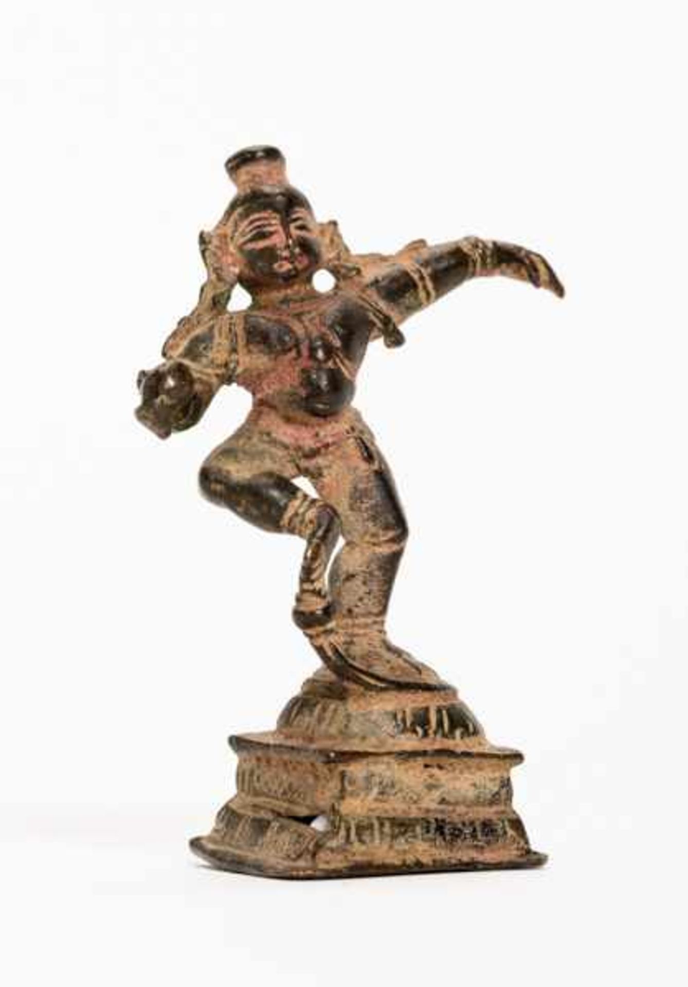 DANCING KRISHNA Bronze. India, ca. 18th to 19th cent.Very nice miniature bronze of the popular - Image 3 of 5