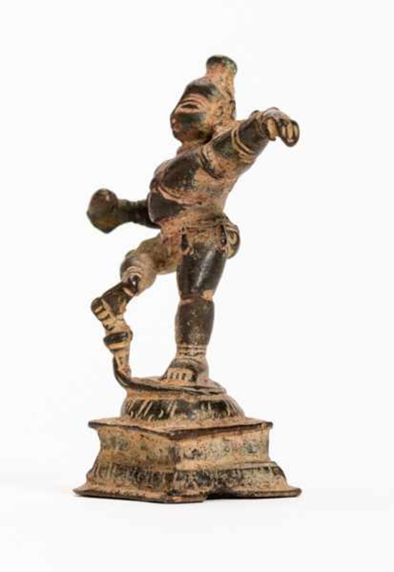 DANCING KRISHNA Bronze. India, ca. 18th to 19th cent.Very nice miniature bronze of the popular - Image 5 of 5