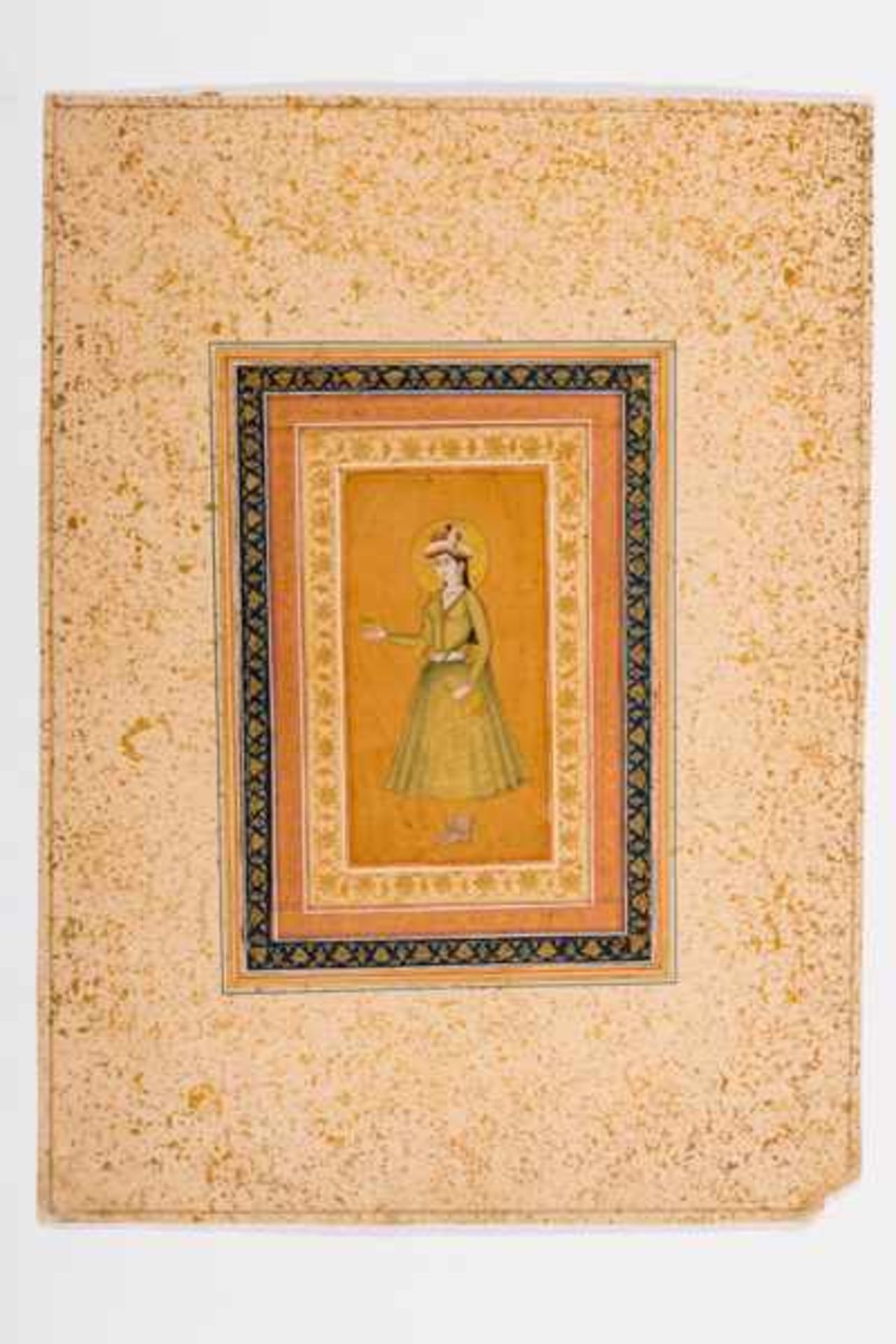 PRINCESS IN CAUCASIAN COURTLY CLOTHING Pain and gold on paper. India, possibly Lucknow, late 18th to - Image 2 of 2