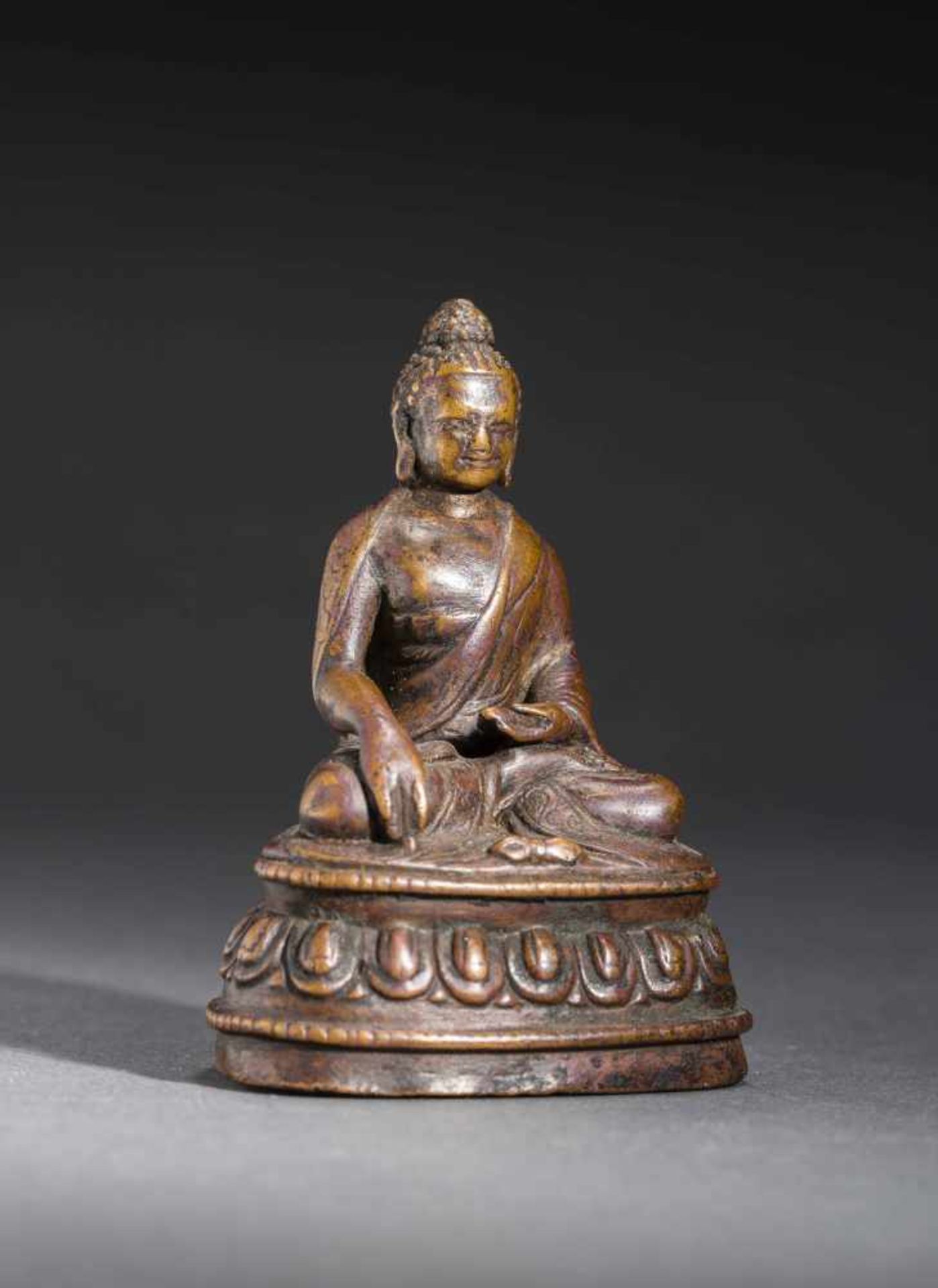 THE BUDDHA SHAKYAMUNI Bronze. Tibet, probably 12th to 13th cent.The historical Buddha Gautama - Image 2 of 6