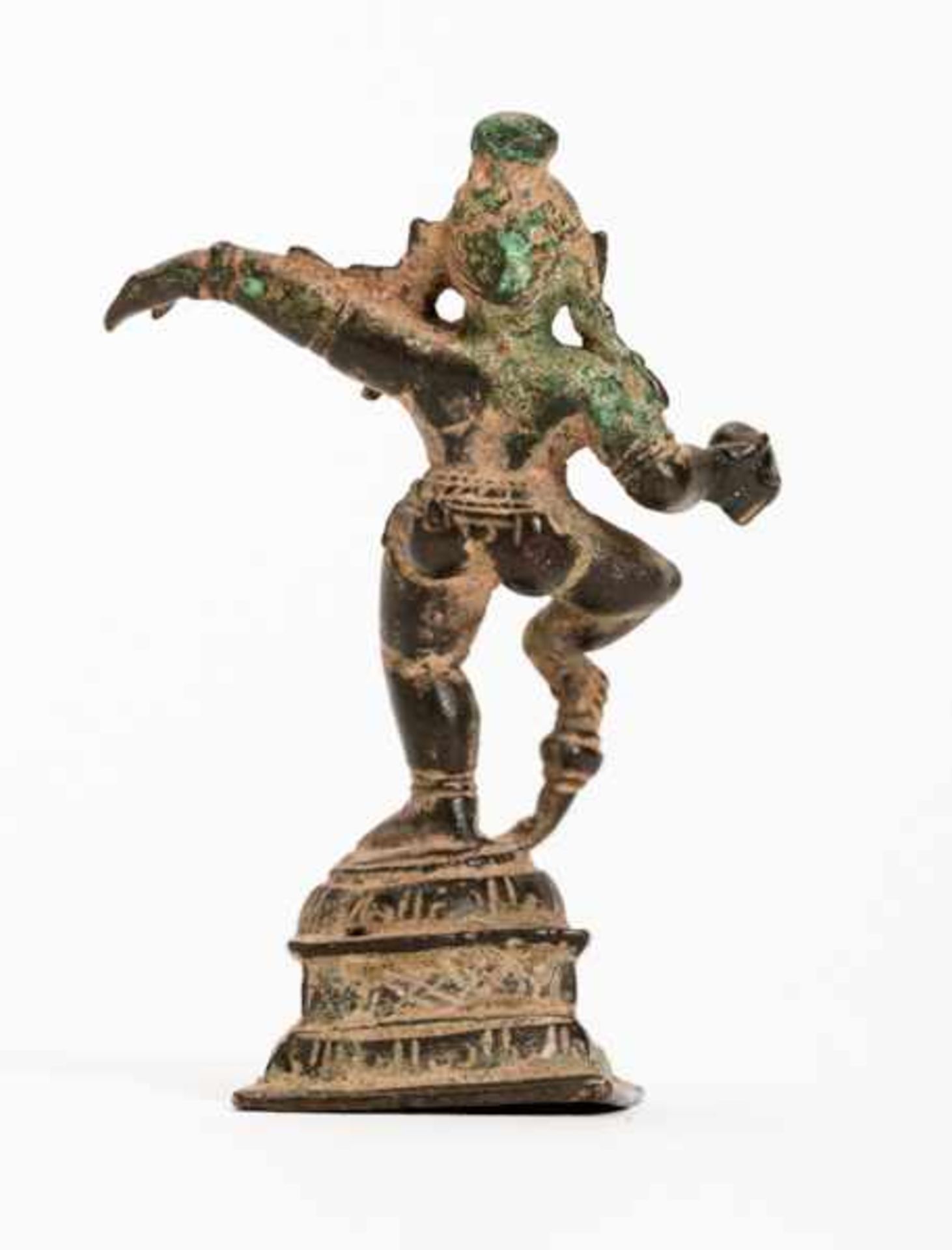 DANCING KRISHNA Bronze. India, ca. 18th to 19th cent.Very nice miniature bronze of the popular - Image 4 of 5