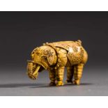 ELEPHANT Gold. China, in the style of Tang- to Liao-dynastyFinest miniature work made of gold