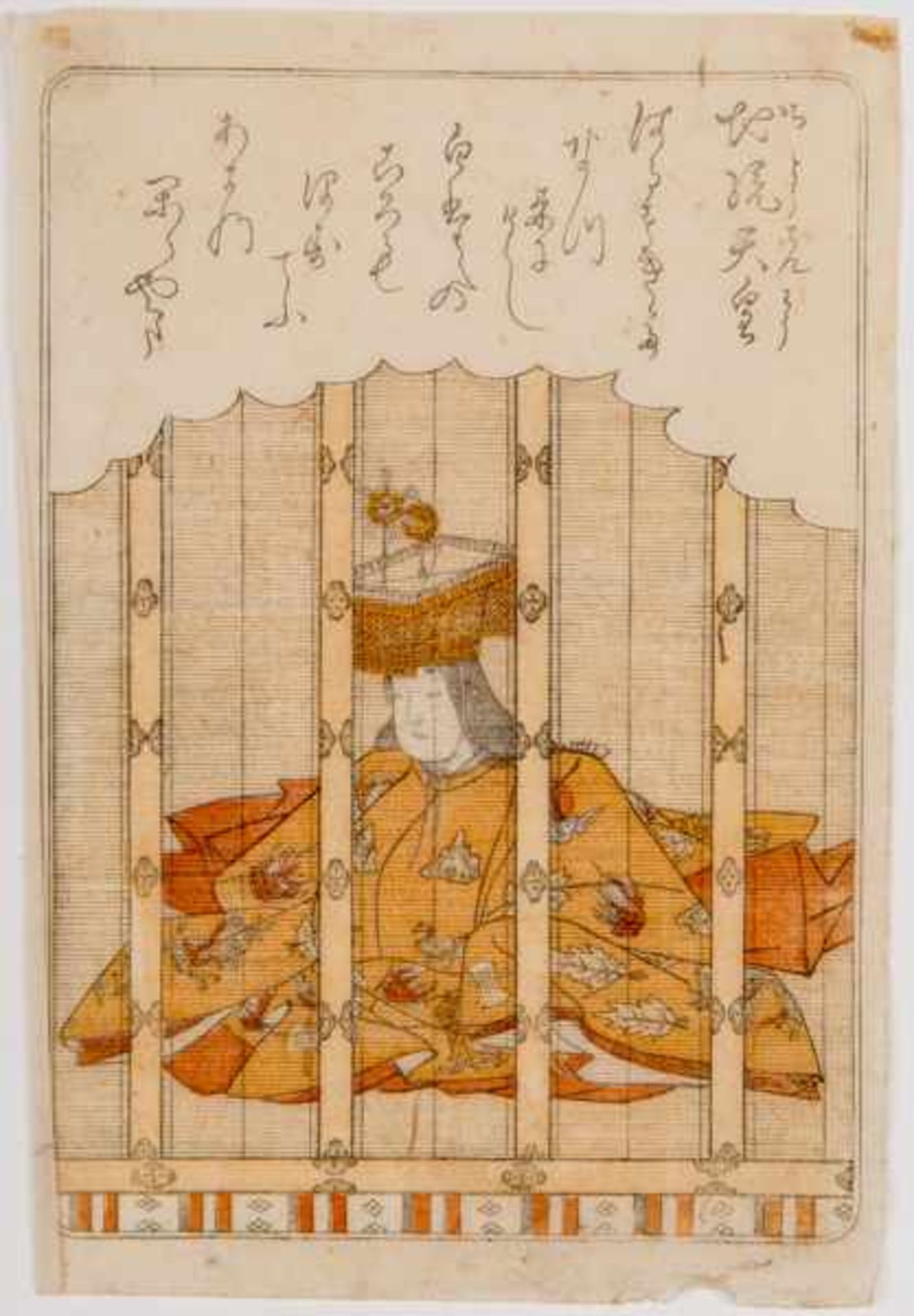 UNKNOWN ARTIST FROM THE 18TH CENT. Original woodblockrprint. Japan, The legendary Empress Jingu