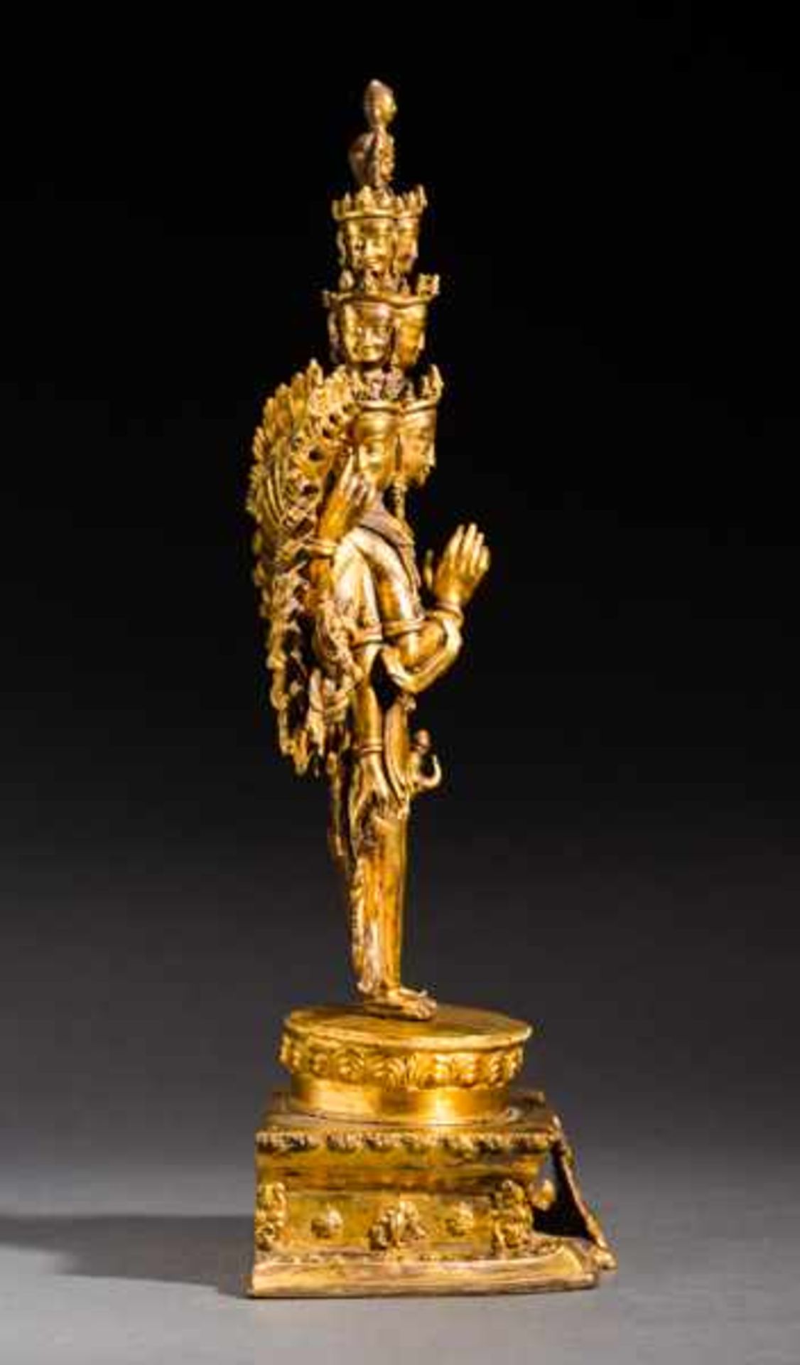 THOUSAND-ARMED LOKESHVARA Fire-gilded bronze. Ladakh, in the style of 18th cent.While this - Image 4 of 5