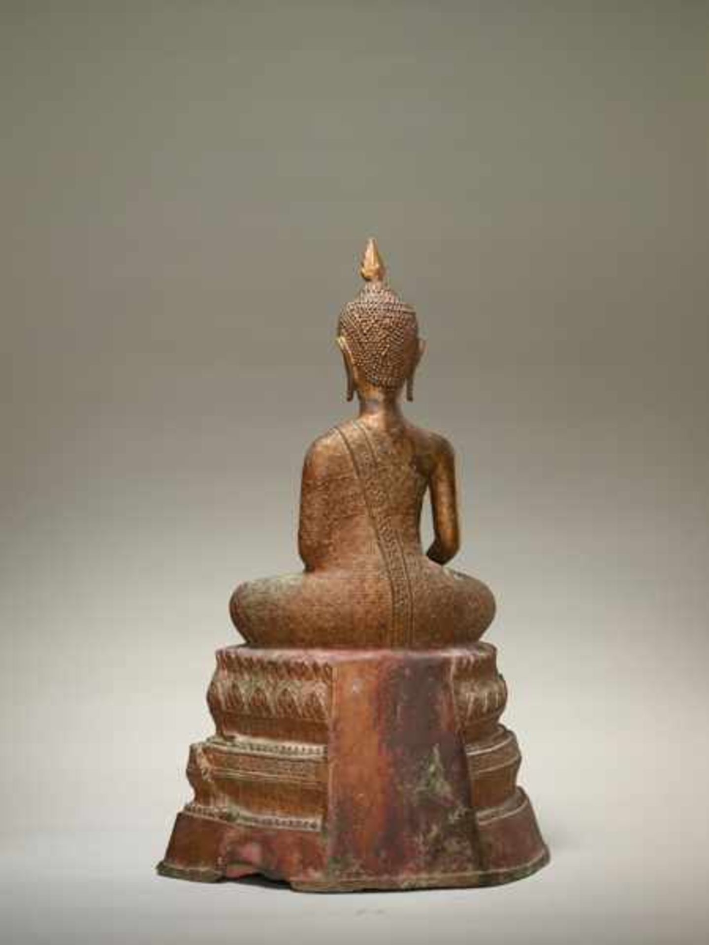 BUDDHA MARAVIJAYA Bronze with gold-plating. Thailand, Ratanakosin, late 18th cent. to first half - Image 5 of 6