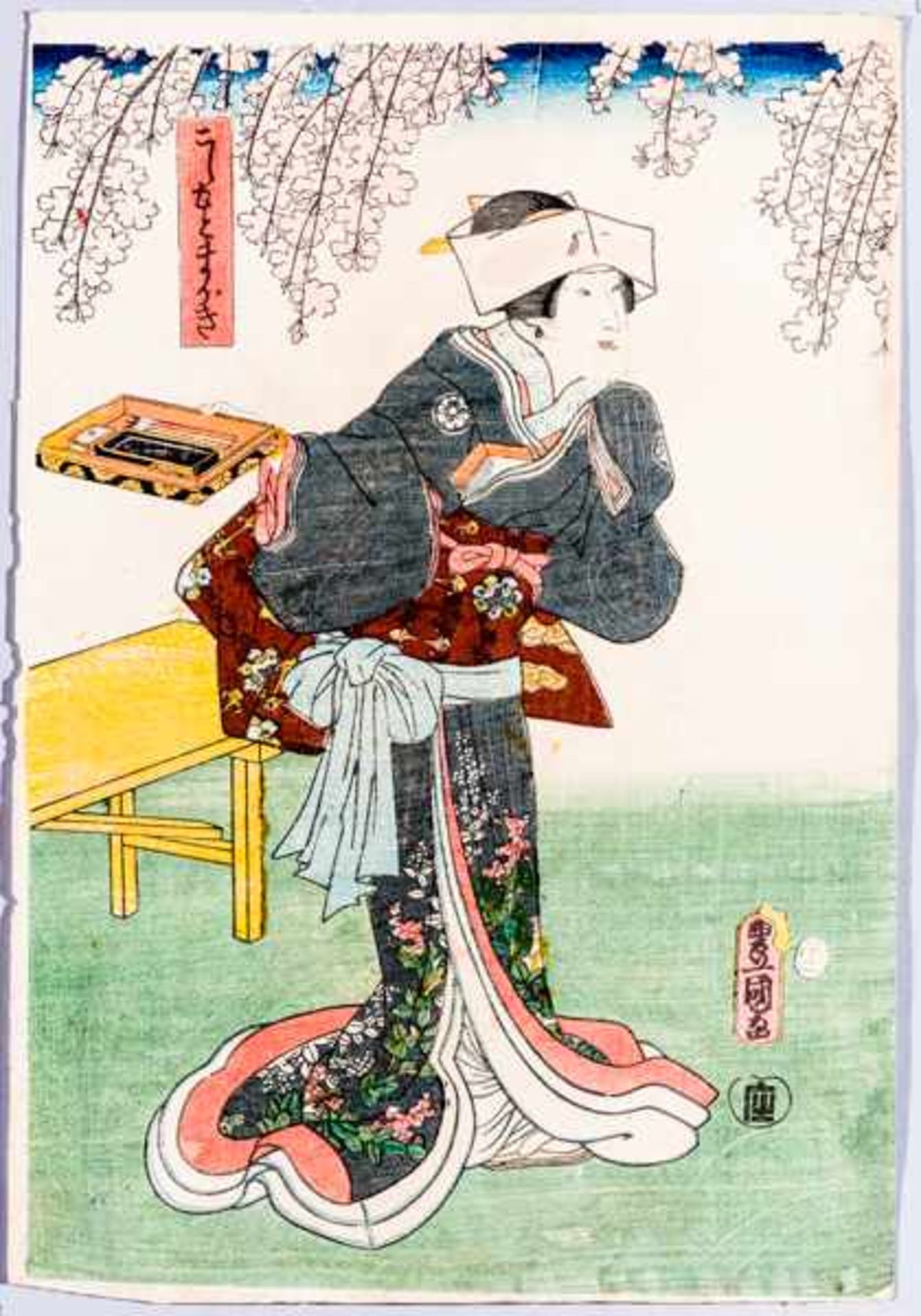 UTAGAWA KUNISADA I 歌川 国貞 (=TOYOKUNI III) 1786 – 1865 Original woodblockrprint. Japan, The kabuki
