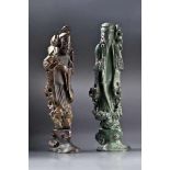 TWO STANDING DIVINITIES Bronze. China, possibly 18th cent. to first half of 19th cent.These two