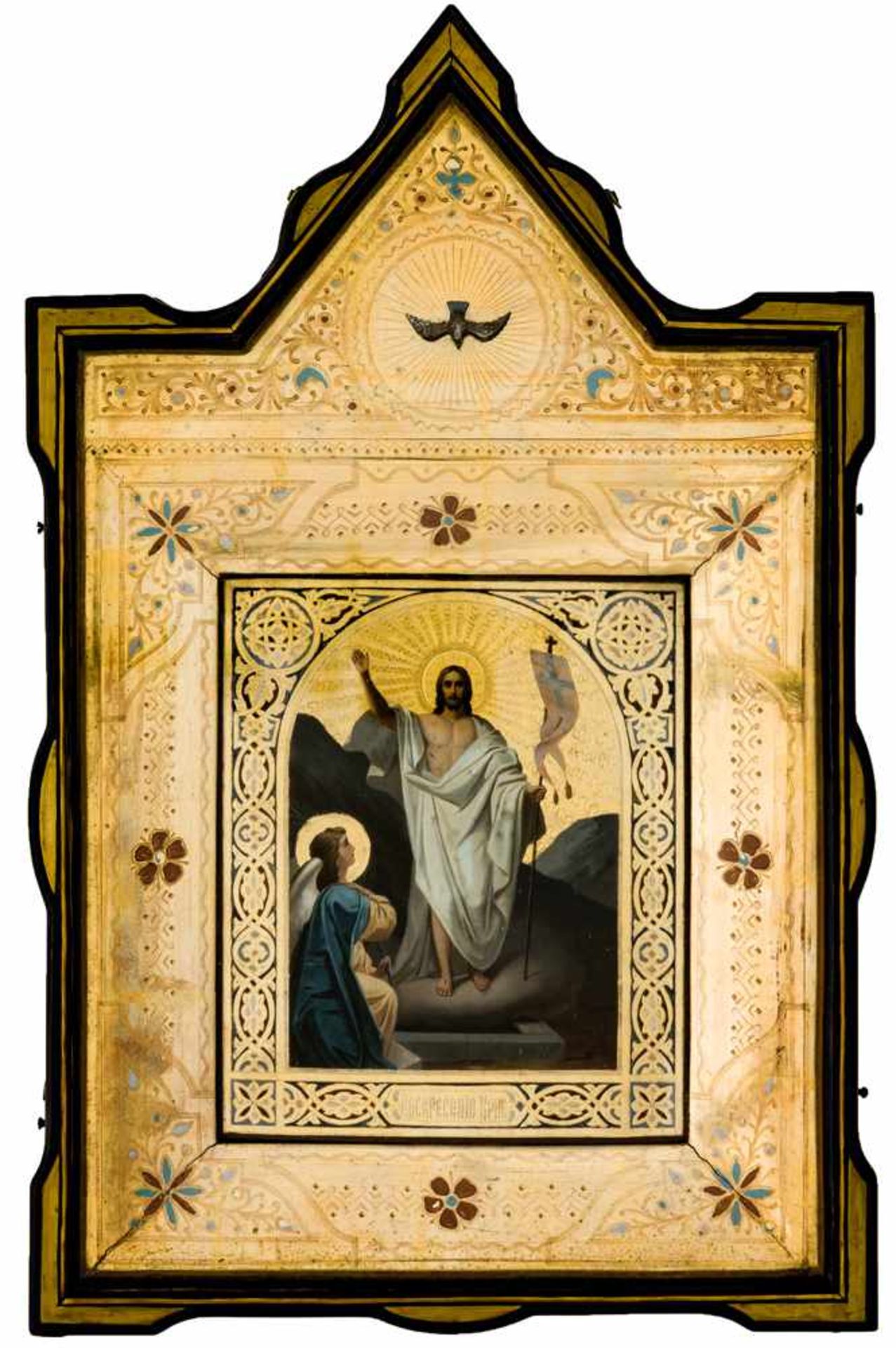 *Auferstehung Jesu Russische Ikone, um 1900 26,5 x 22 cm (Kiot: 60 x 38,5 cm) Provenienz: