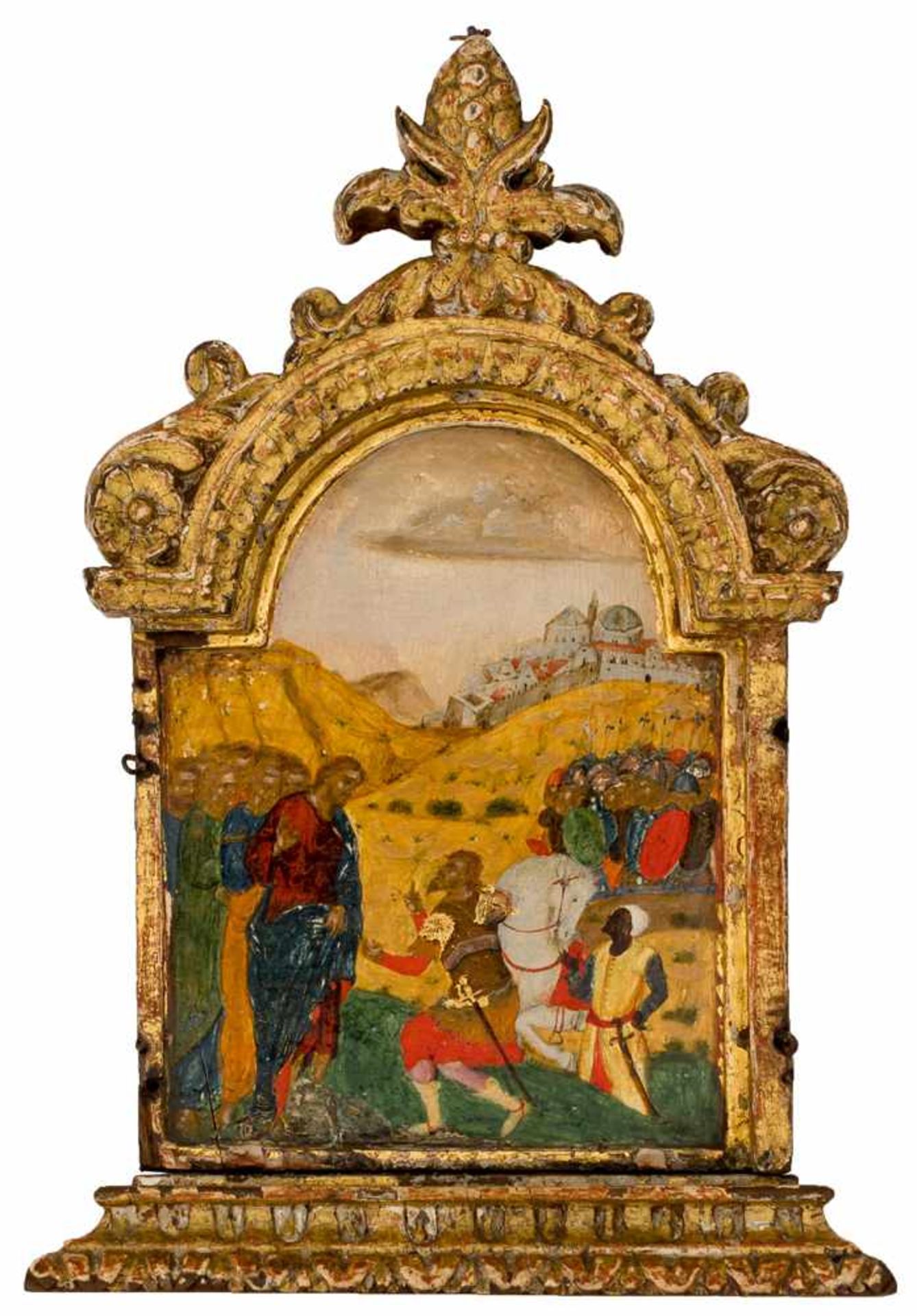 *Christus und der Hauptmann von Kafarnaum Italo-kretische Ikone, 17. Jh. 24,5 x 17 cm Die, wie das