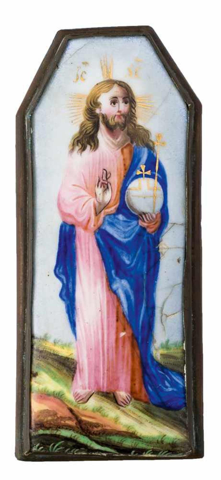 *Christus Pantokrator Russisches Finifti (Rostov), 19. Jh. 12,6 x 5,2 cm Provenienz: Norddeutsche