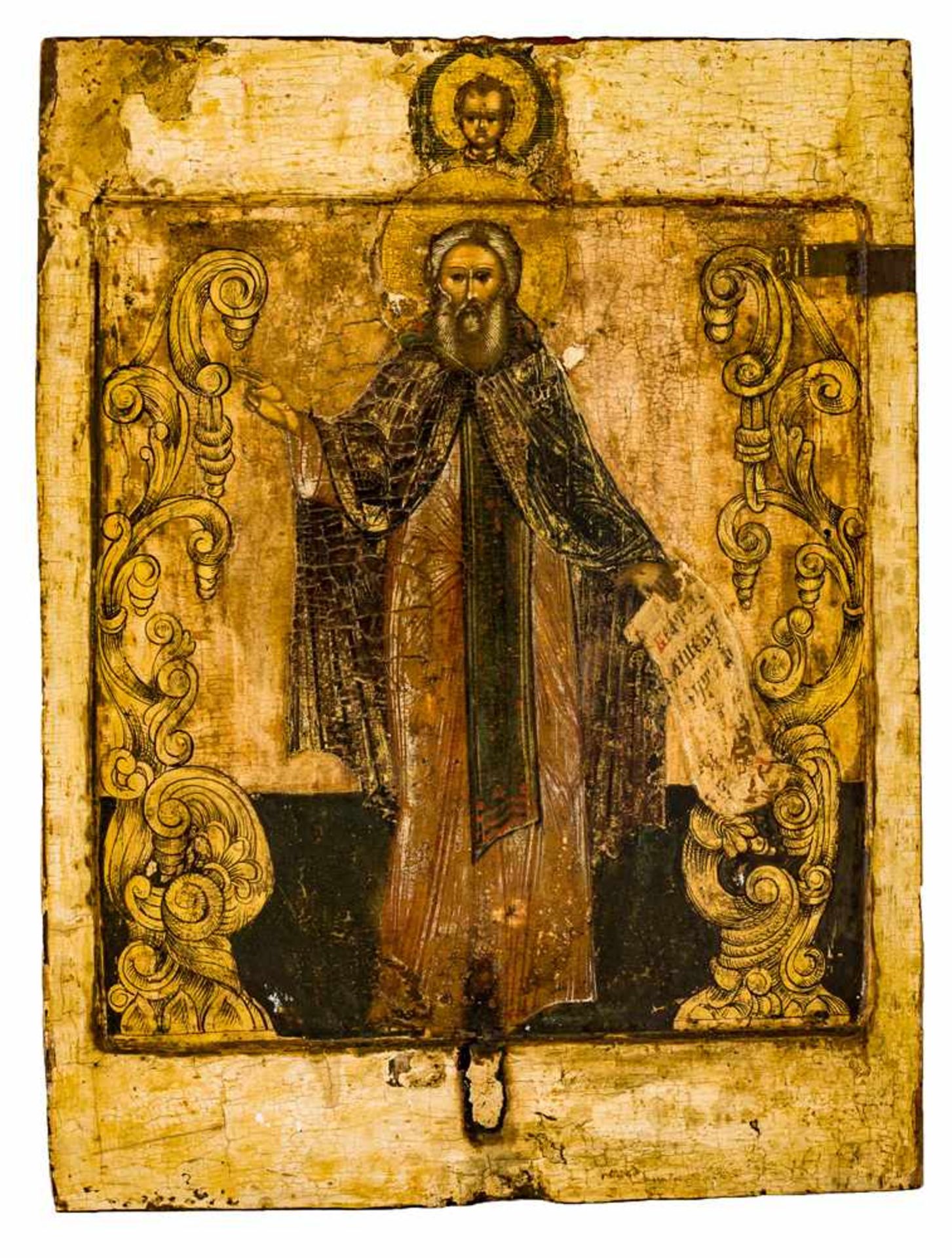 *Hl. Sergius von Radonesh Russische Ikone, 2. Hälfte 17. Jh. 31 x 23,5 cm Am 3. Mai 1314 wurde der