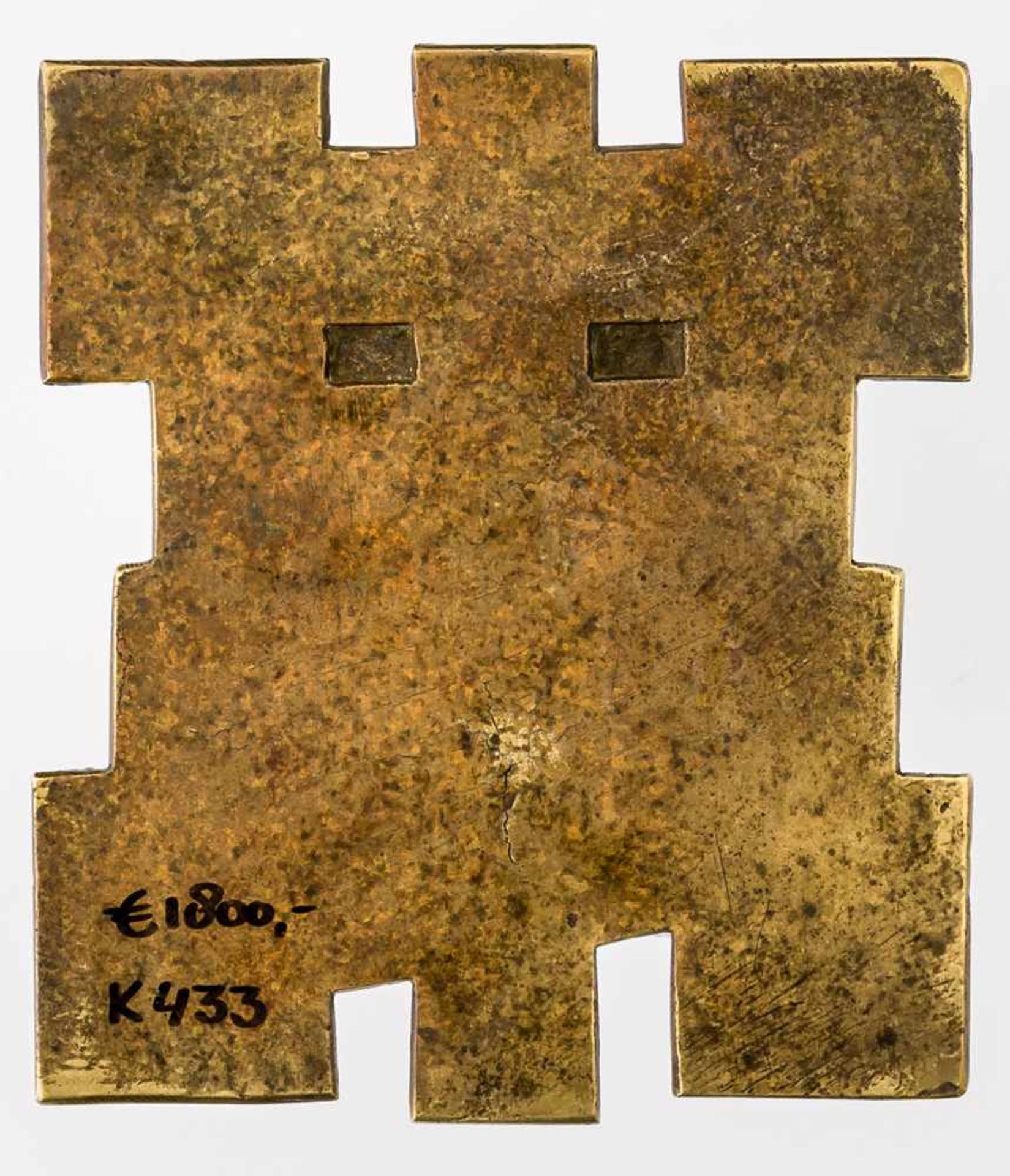 *Hauskreuz Russisches, fünffach-emailliertes Bronze-Kreuz, 19. Jh. 16,1 x 14 cm Seltene - Bild 2 aus 2