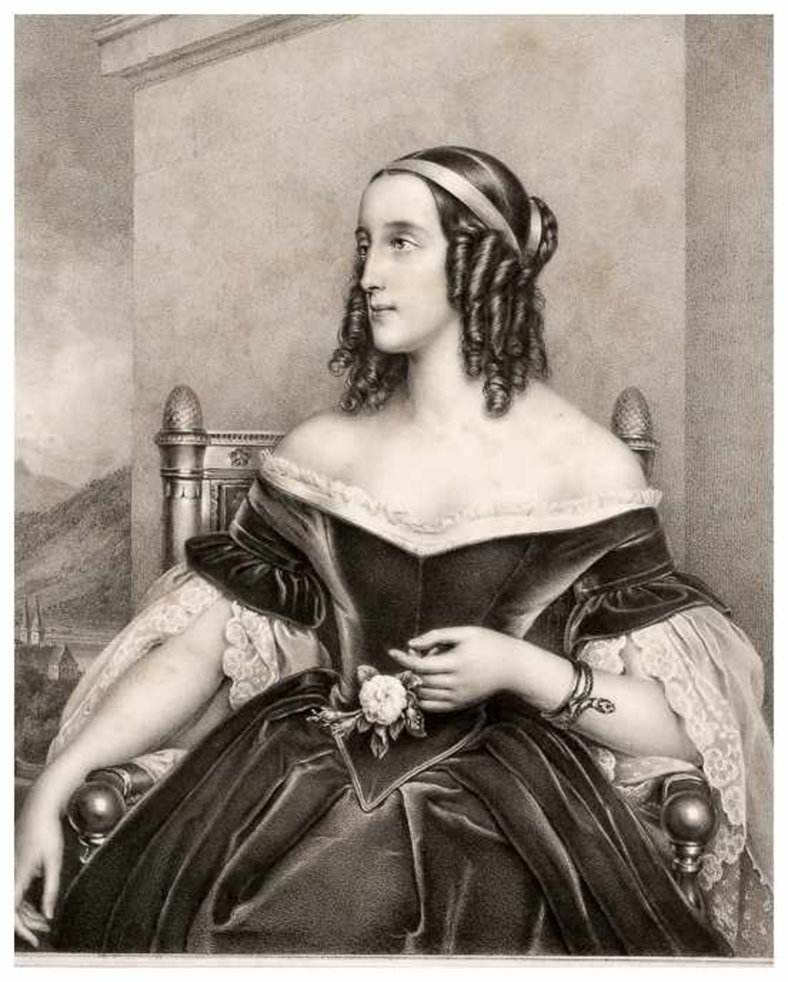 Grossfürstin Maria Nikolajevna von Russland Lithographie, um 1840 von D. Haiz nach J. Stieler