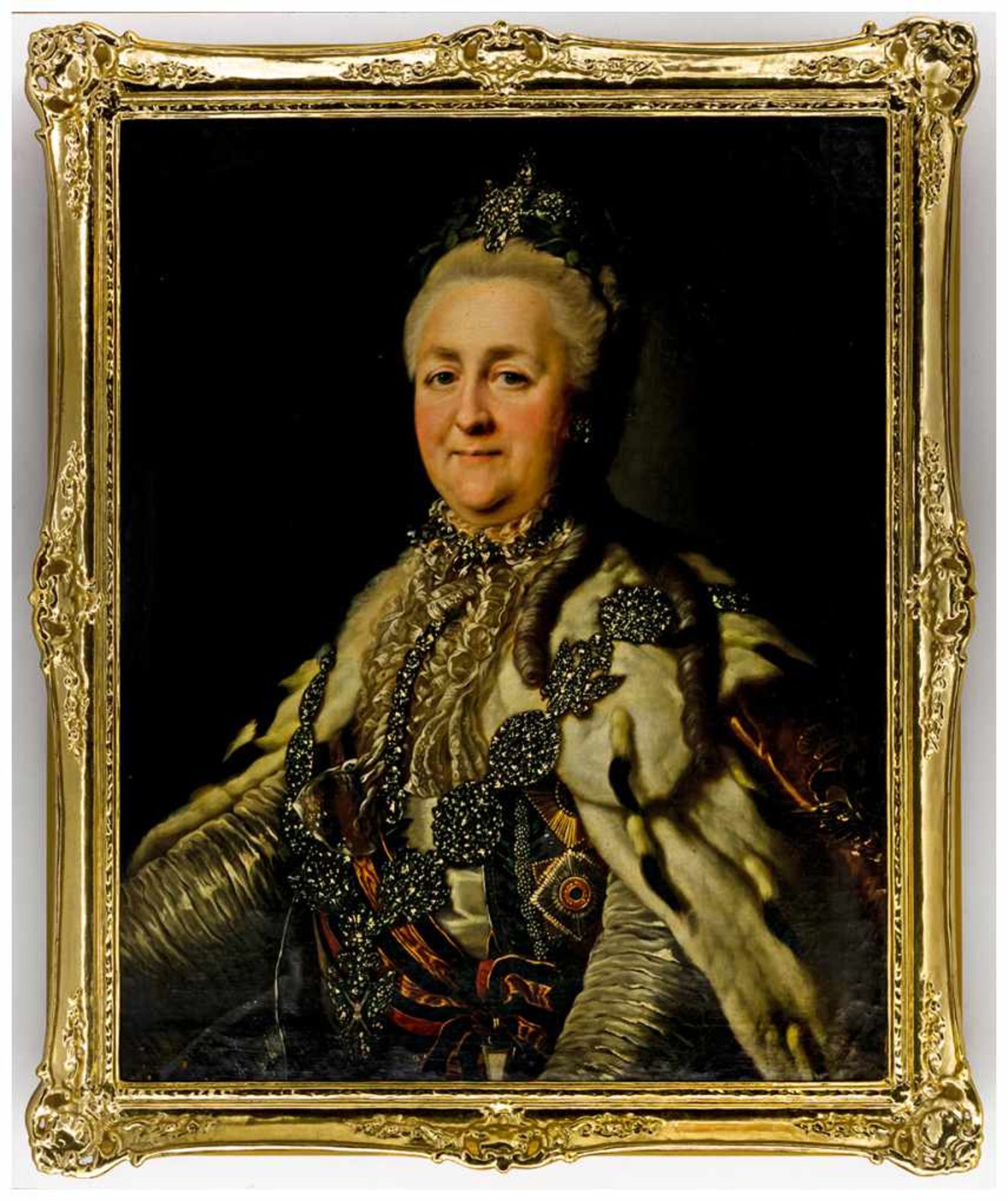 Katharina II, Zarin von Russland Öl auf Leinwand, doubliert, um 1776 Umkreis Alexander Roslin ( - Bild 2 aus 3