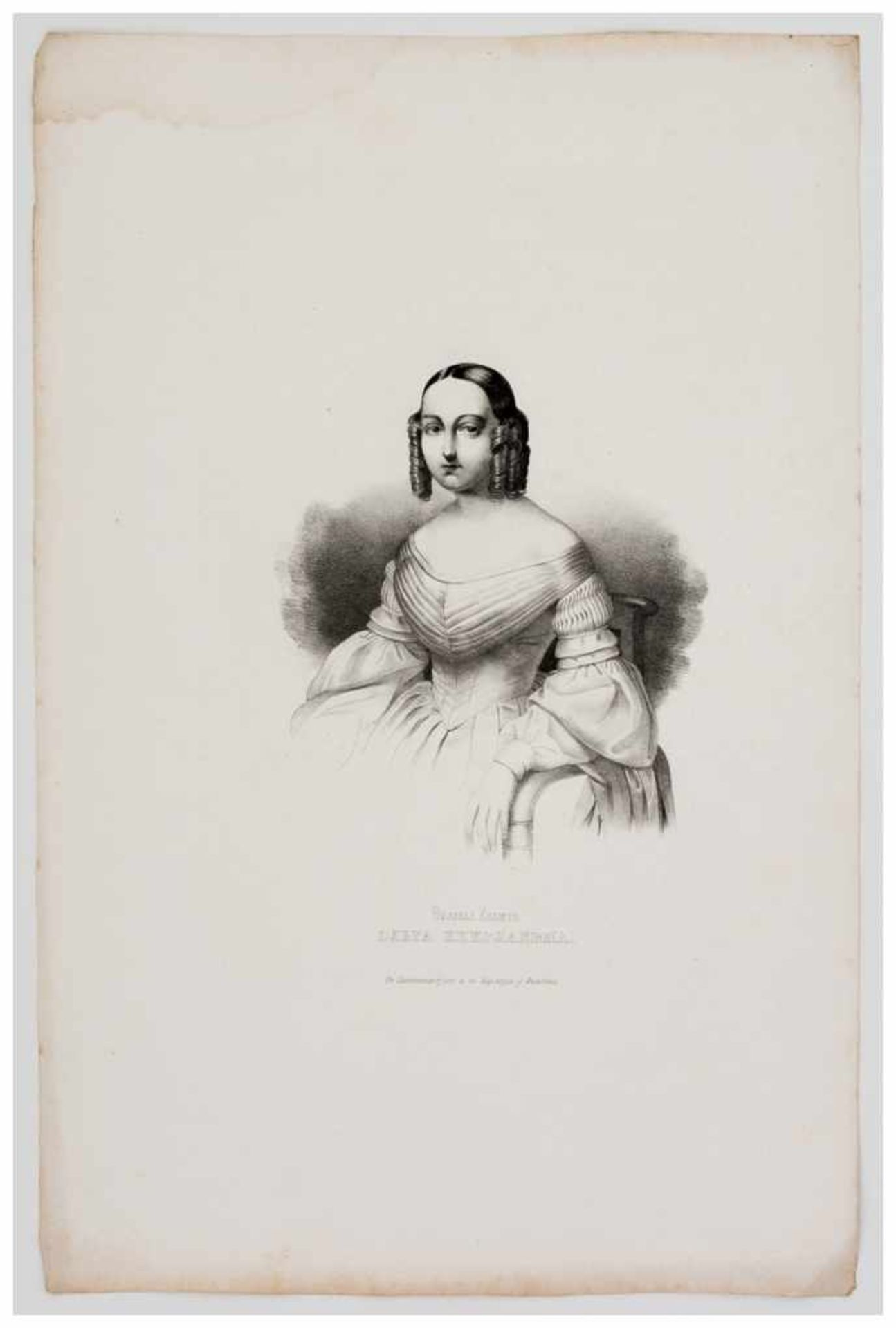 Grossfürstin Olga Nikolaievna Lithographie, um 1850 Papiergrösse: ca. 49 x 32 cm, Bildgrösse: ca. - Bild 2 aus 2