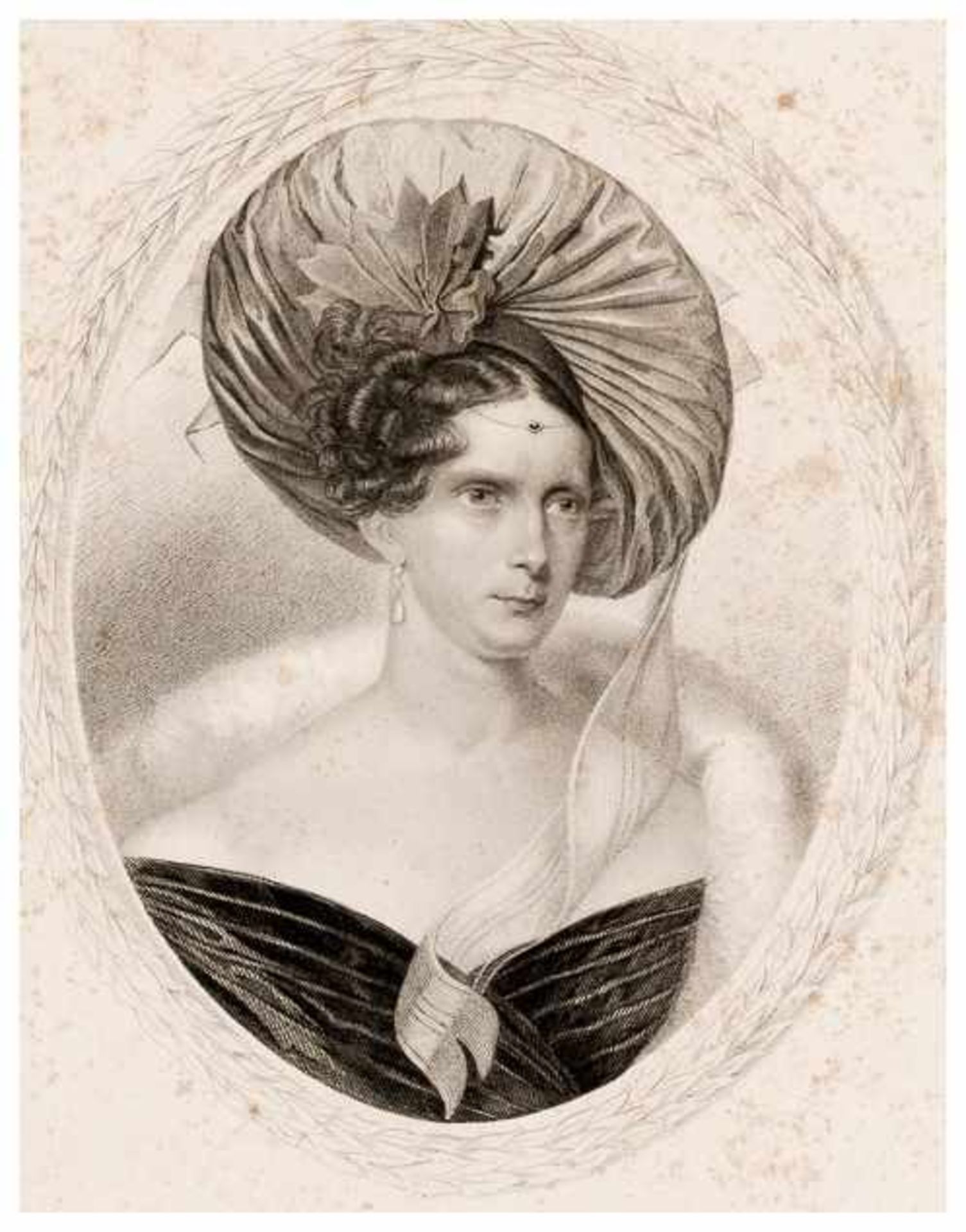 Kaiserin Alexandra Fjodorovna Lithographie , um 1840 von T. Wright nach Sokolov Papiergrösse: ca.