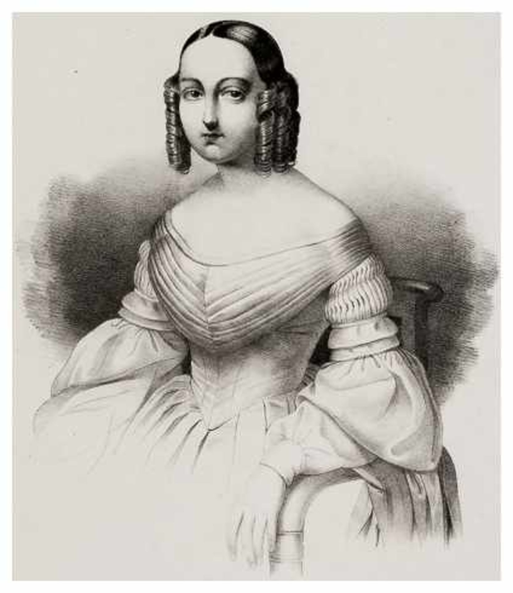 Grossfürstin Olga Nikolaievna Lithographie, um 1850 Papiergrösse: ca. 49 x 32 cm, Bildgrösse: ca.