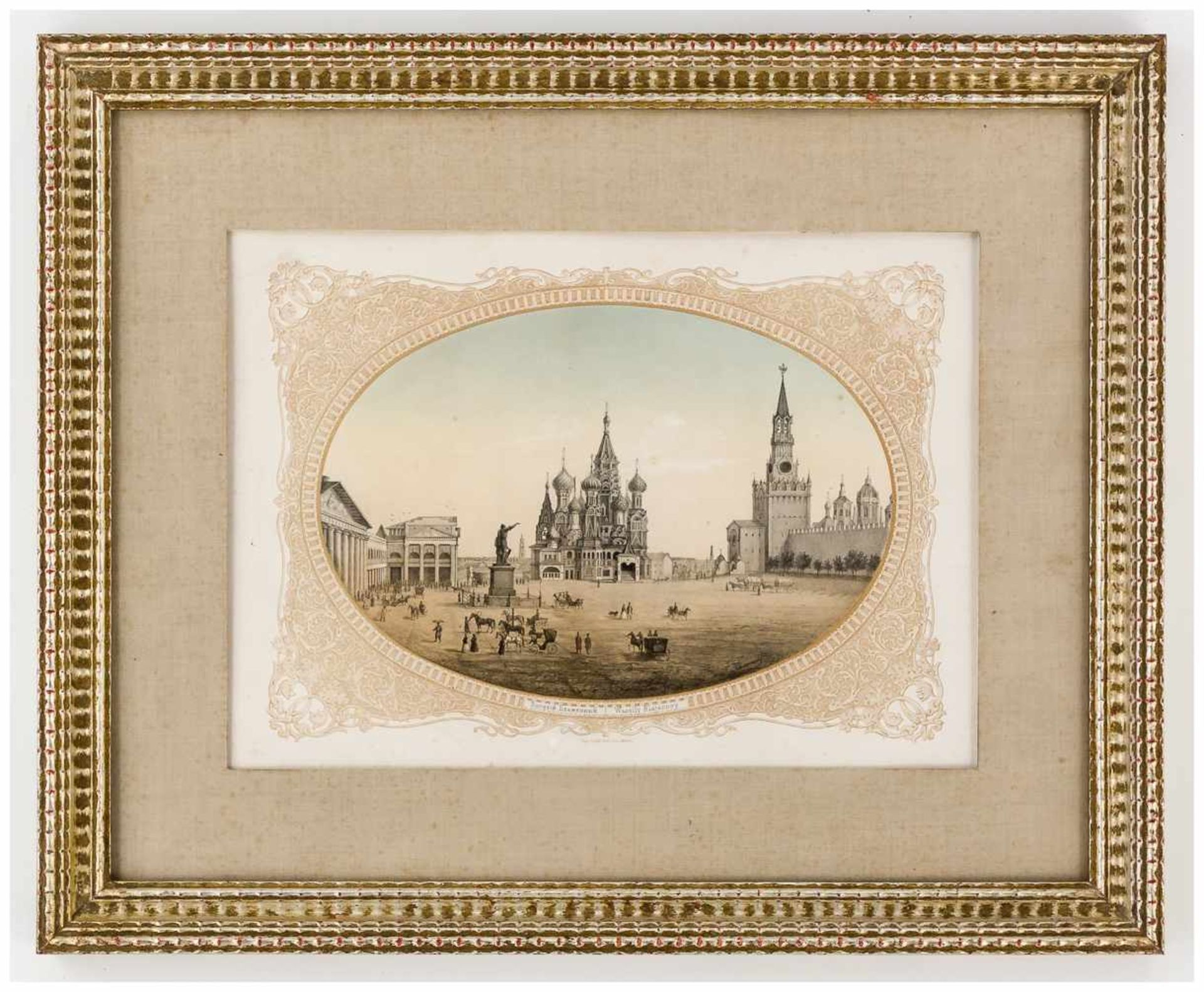 Basilius-Kathedrale in Moskau Lithographie von Ferdinand Thieme, 1856 Bildgrösse: ca. 24 x 32 cm, - Bild 2 aus 2