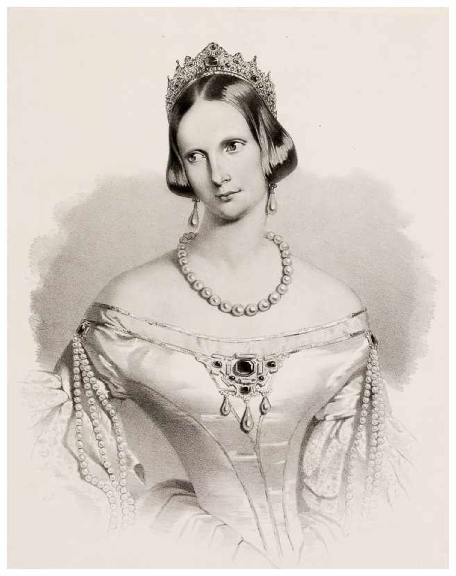 Kaiserin Alexandra Fjodorovna Lithographie, gedruckt in St. Petersburg um 1840 Papiergrösse: ca.
