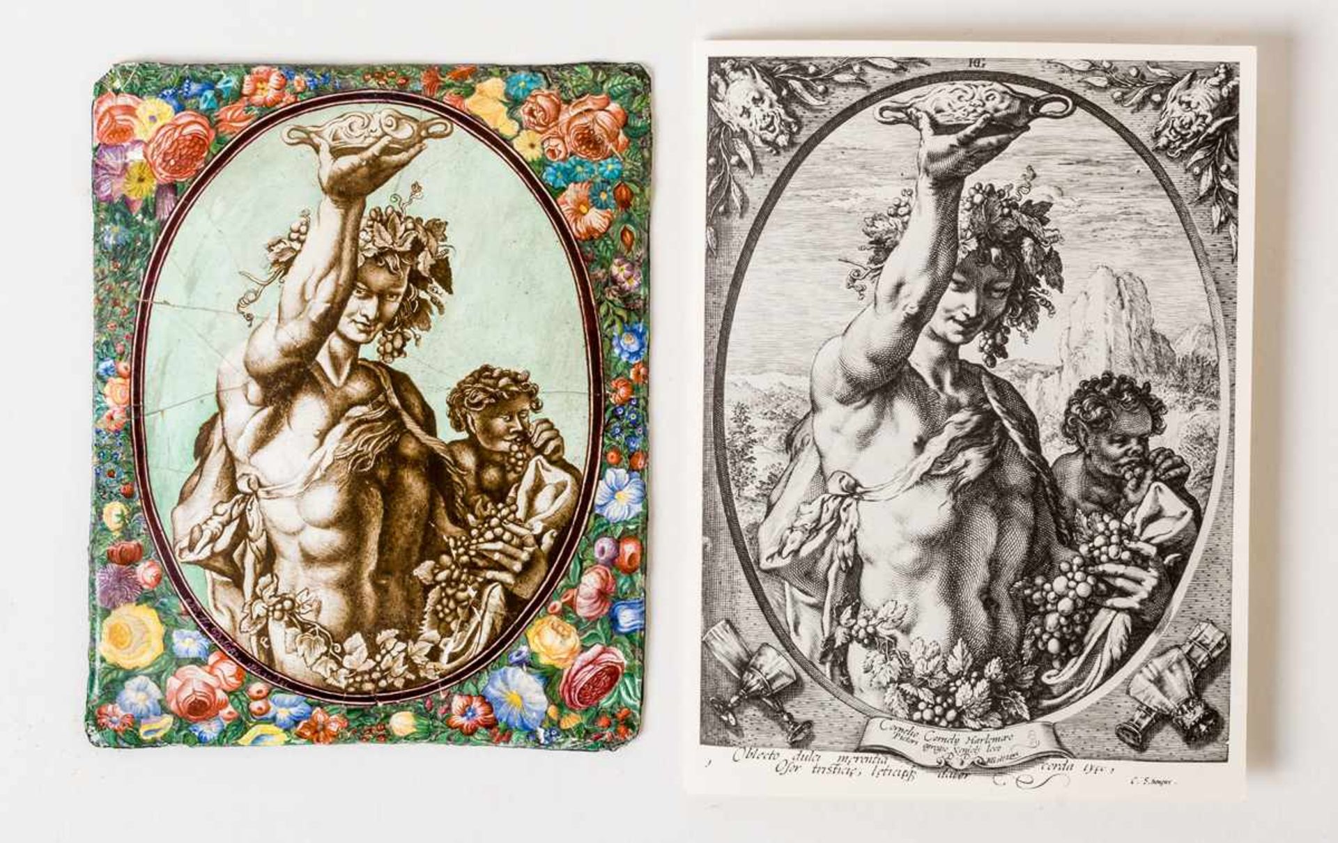 *Bacchus Russische Emaille-Malerei, signiert G.N. Dubkov und datiert 1846 13,4 x 10,9 cm Die Vorlage - Bild 2 aus 2