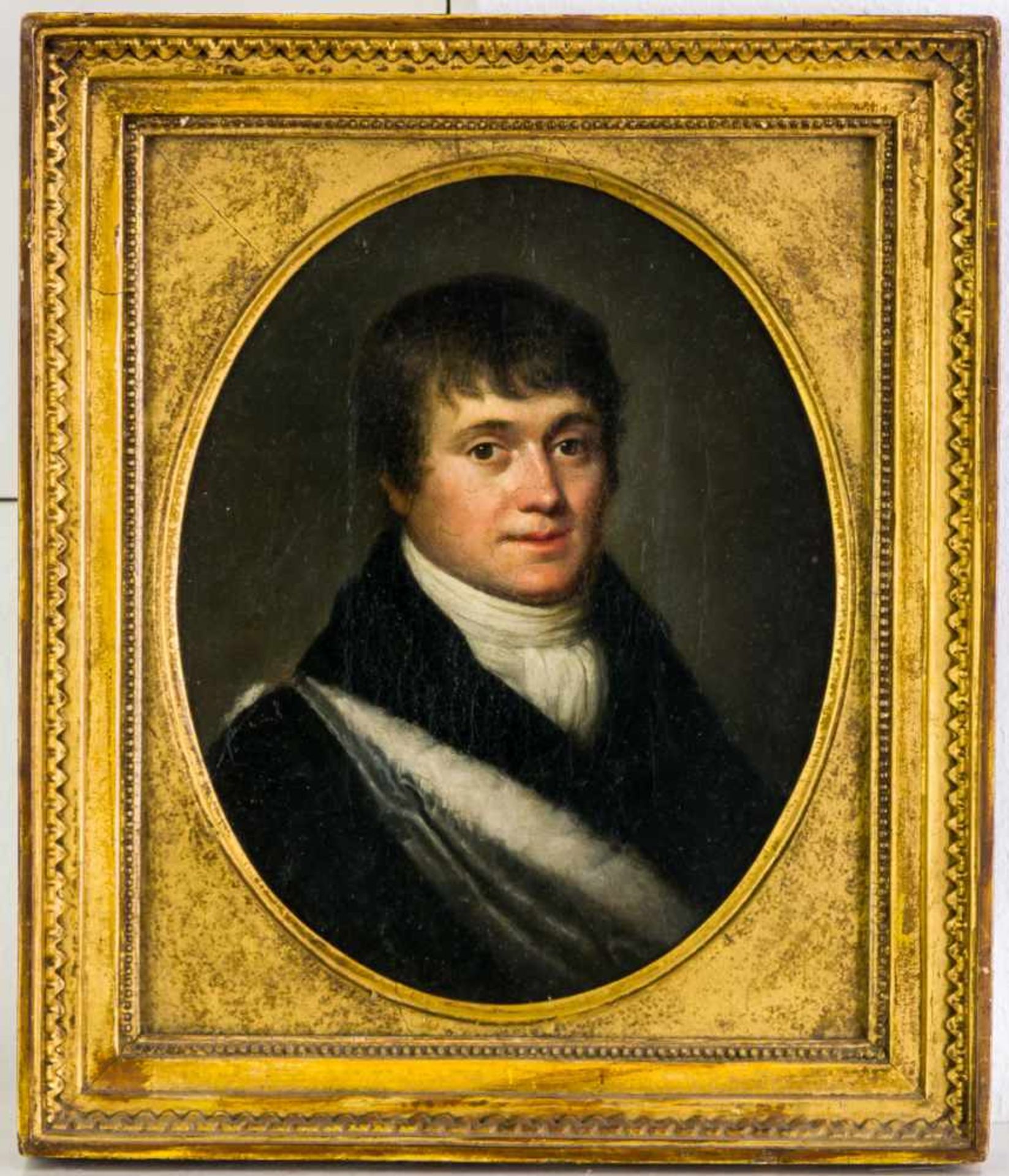 Unbekannter Künstler, 19. Jh. Portrait eines jungen Herrn Öl / Leinwand, 31,5 x 25,5 cm (Rahmen: - Bild 2 aus 7