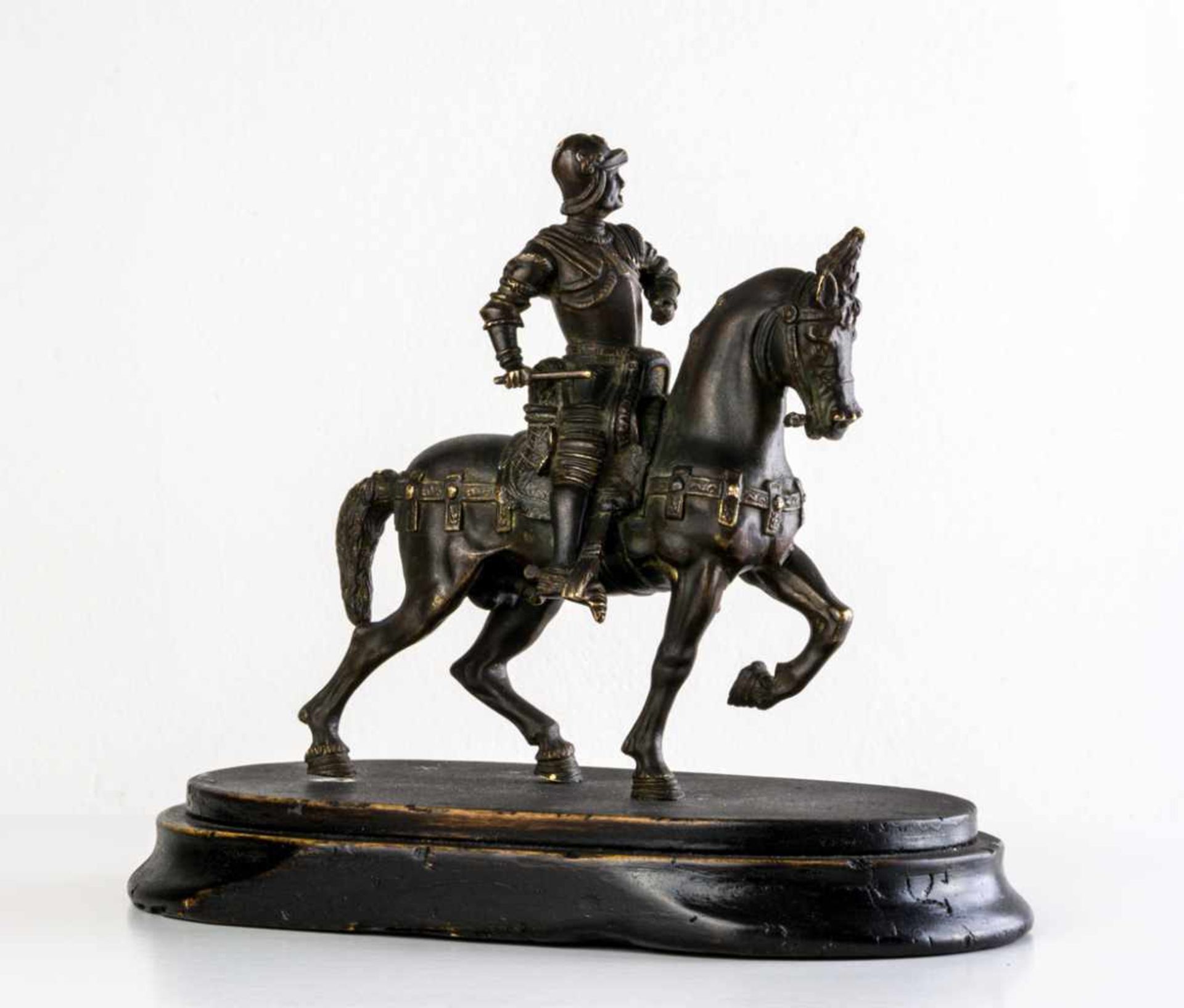Italienischer Meister, 18. Jh. Reiterstandbild des Bartolomeo Colleoni Bronze, 18 cm hoch (ohne