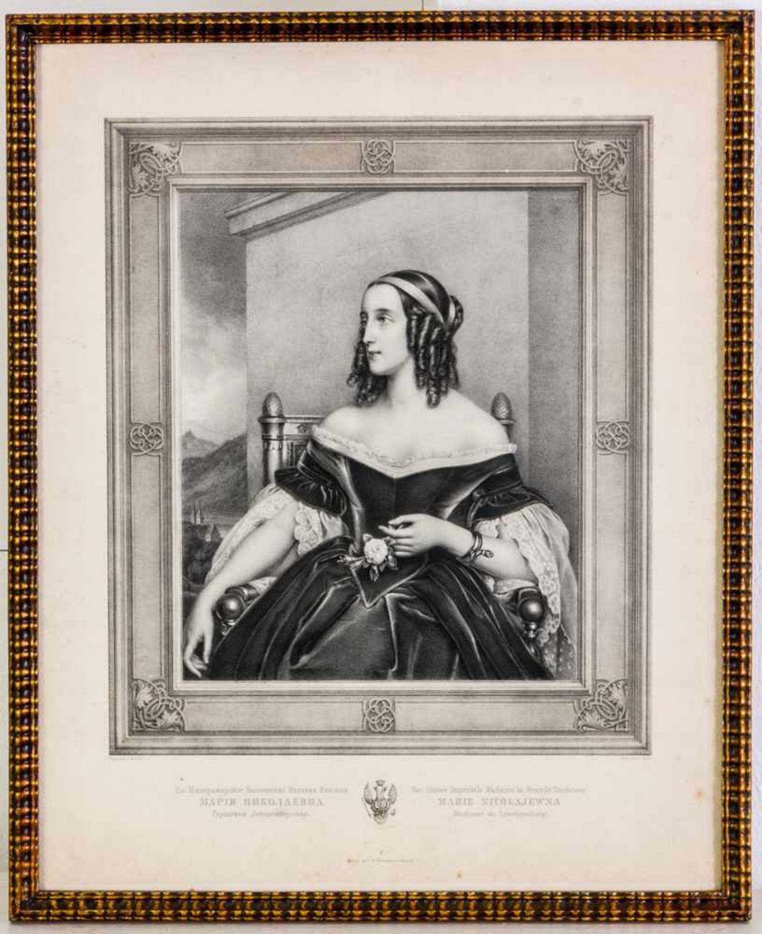 Grossfürstin Maria Nikolajevna von Russland Lithographie, um 1840, von D. Haiz nach J. Stieler - Bild 2 aus 2