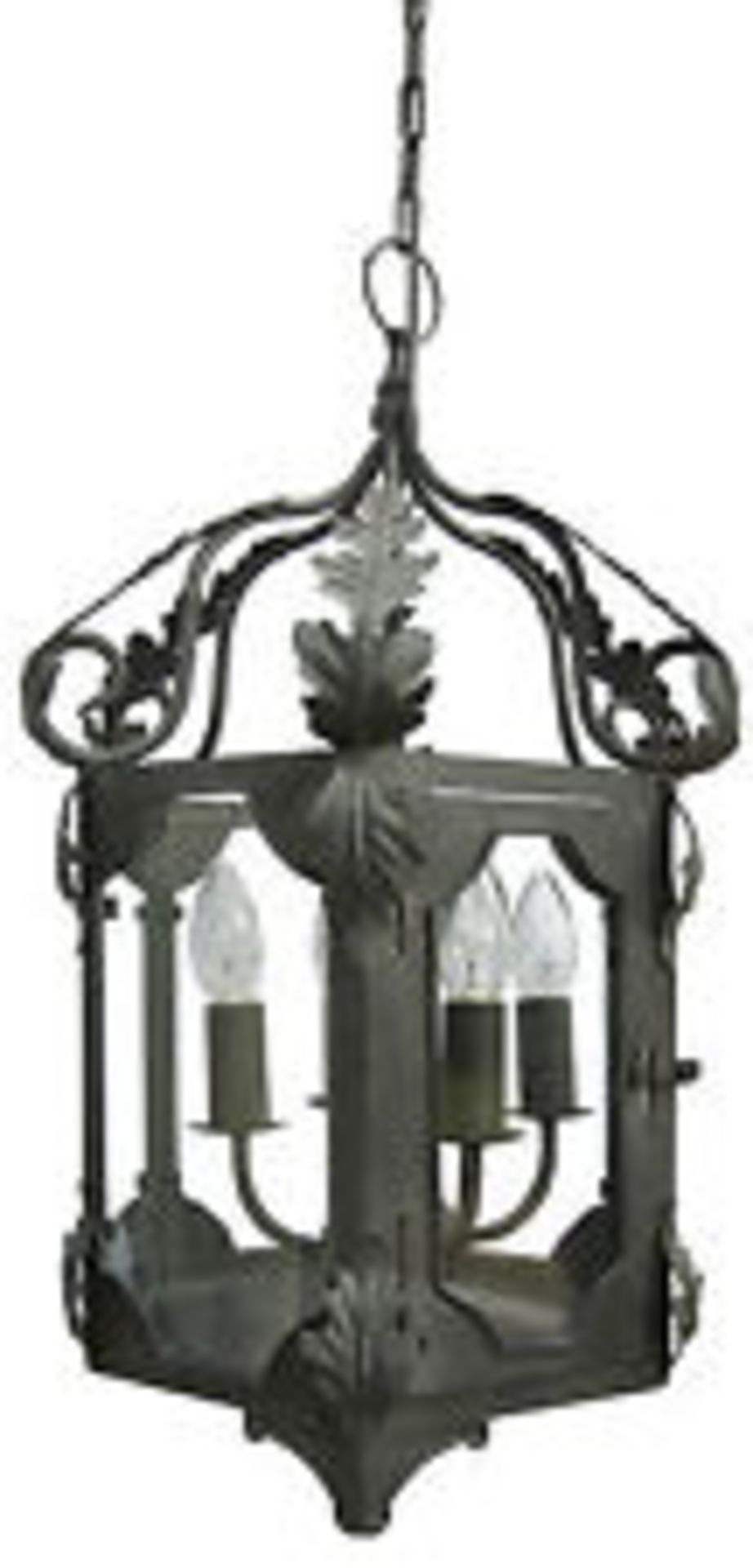 A PAIR OF WINCHESTER BLACK METAL PENDANT LIGHTS