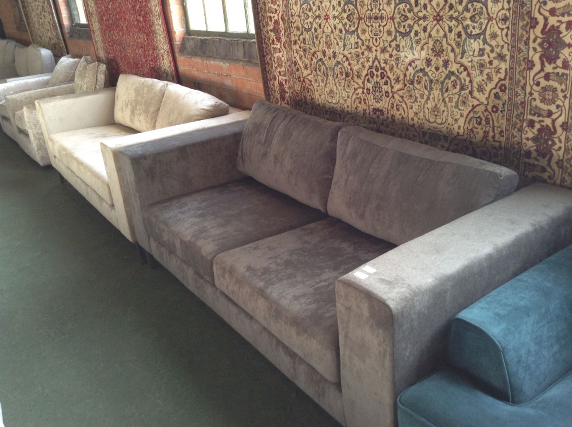 CARRIE DARK GREY 3 SEATER SOFA AND CARRIE FAWN 3 S