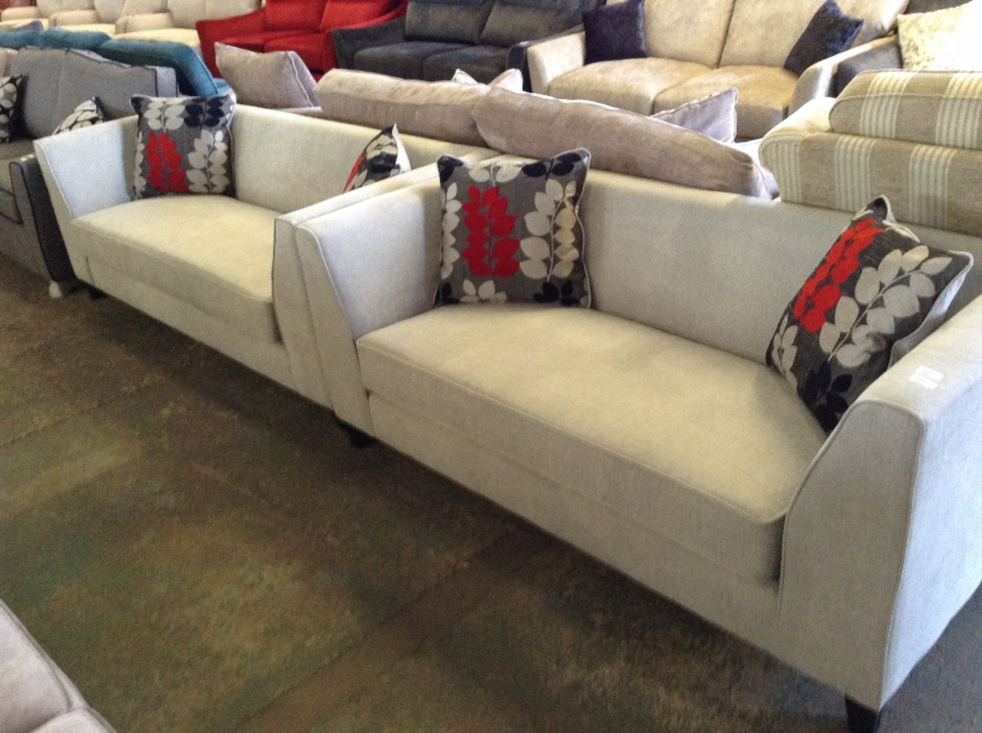 AVERY BRISTOL SILVER 3 SEATER SOFA AND 2 SEATER SO