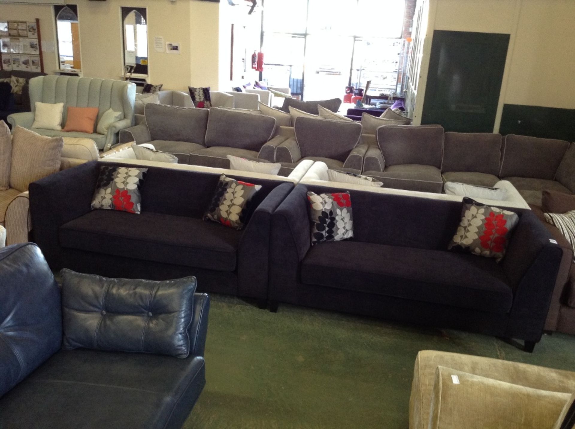 2 x AVERY GRACELANDS CHARCOAL 2 SEATER SOFAS WITH