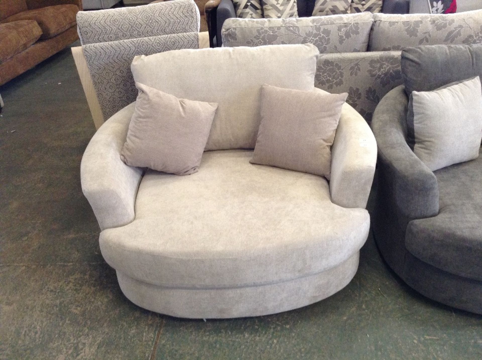 ADLINGTON GRACELANDS TAUPE SWIVELLING CUDDLE CHAIR