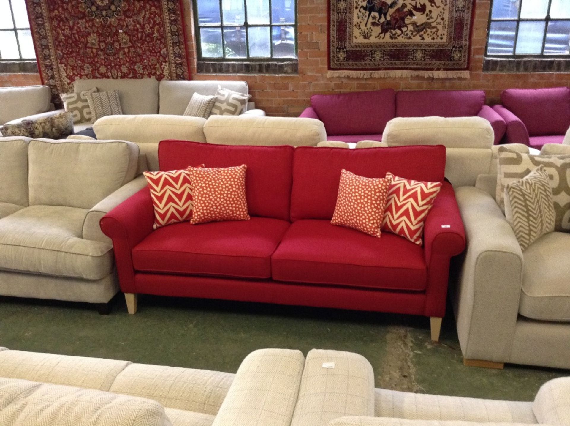 RED 3 SEATER SOFA