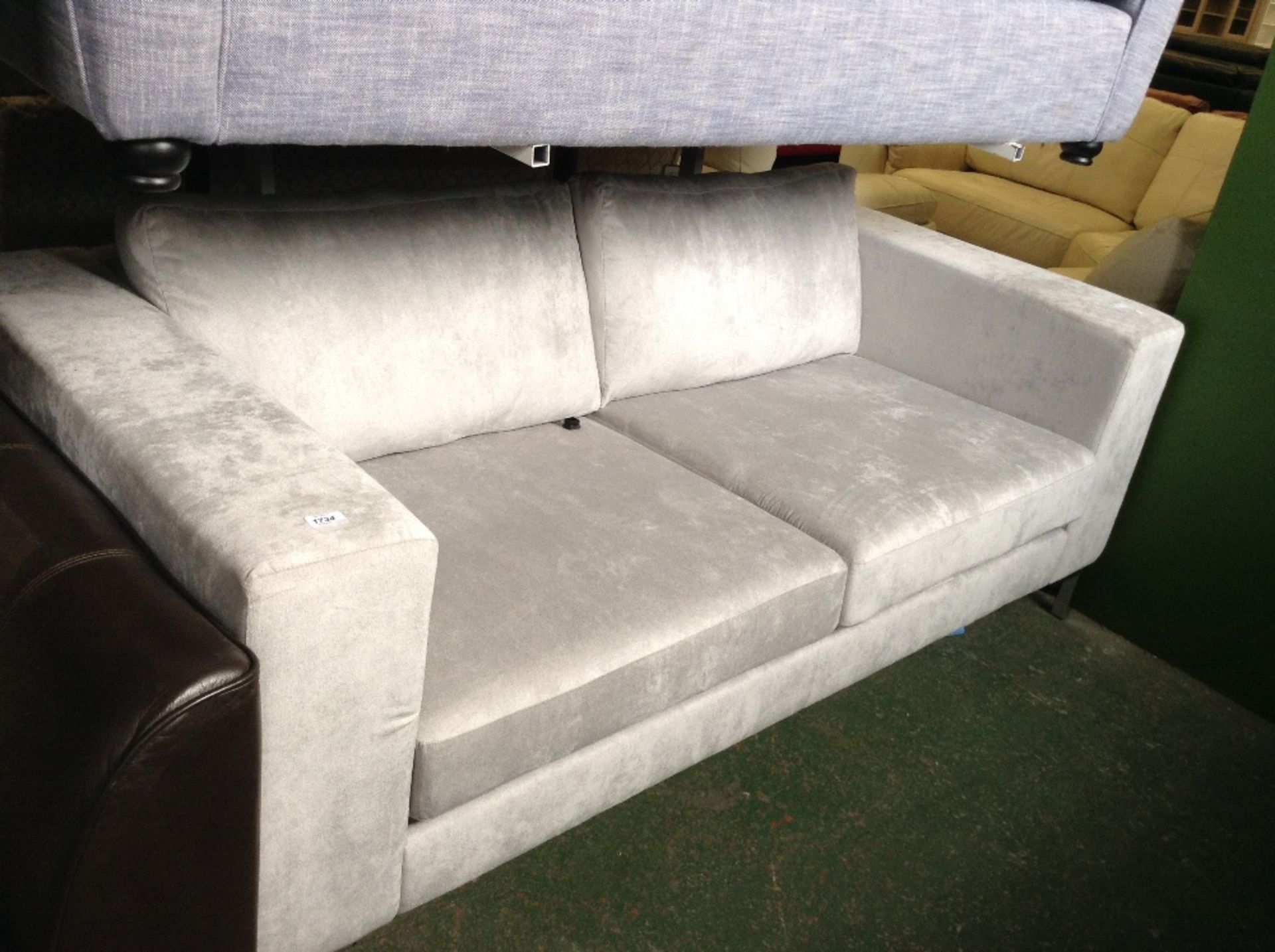 CARRIE SILVER 3 SEATER SOFA