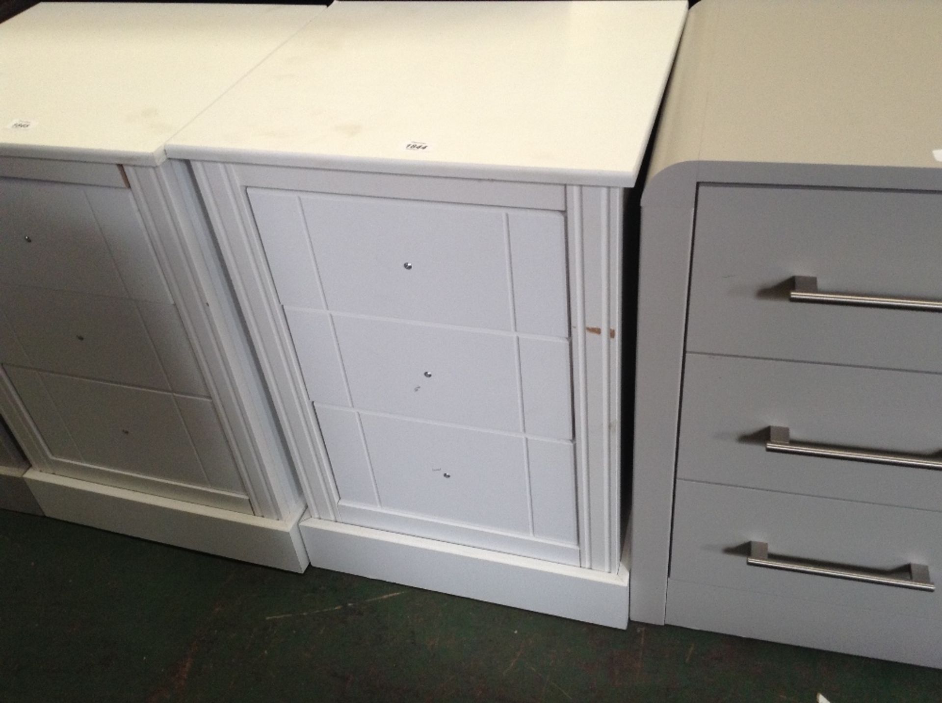 WHITE 3 DRAWER BEDSIDE (return) (2)