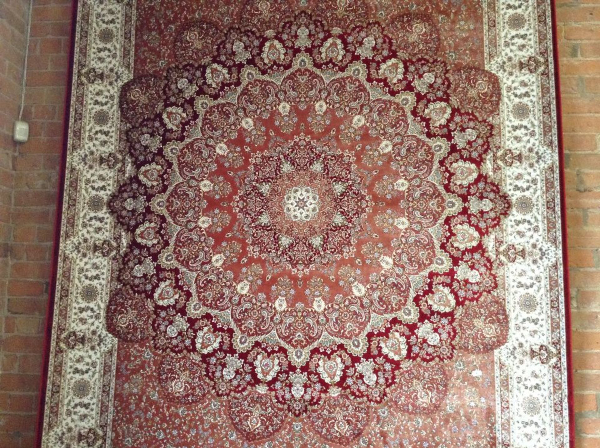 TERRACOTTA GROUND SILK CARPET WITH UNIQUE ALL OVER