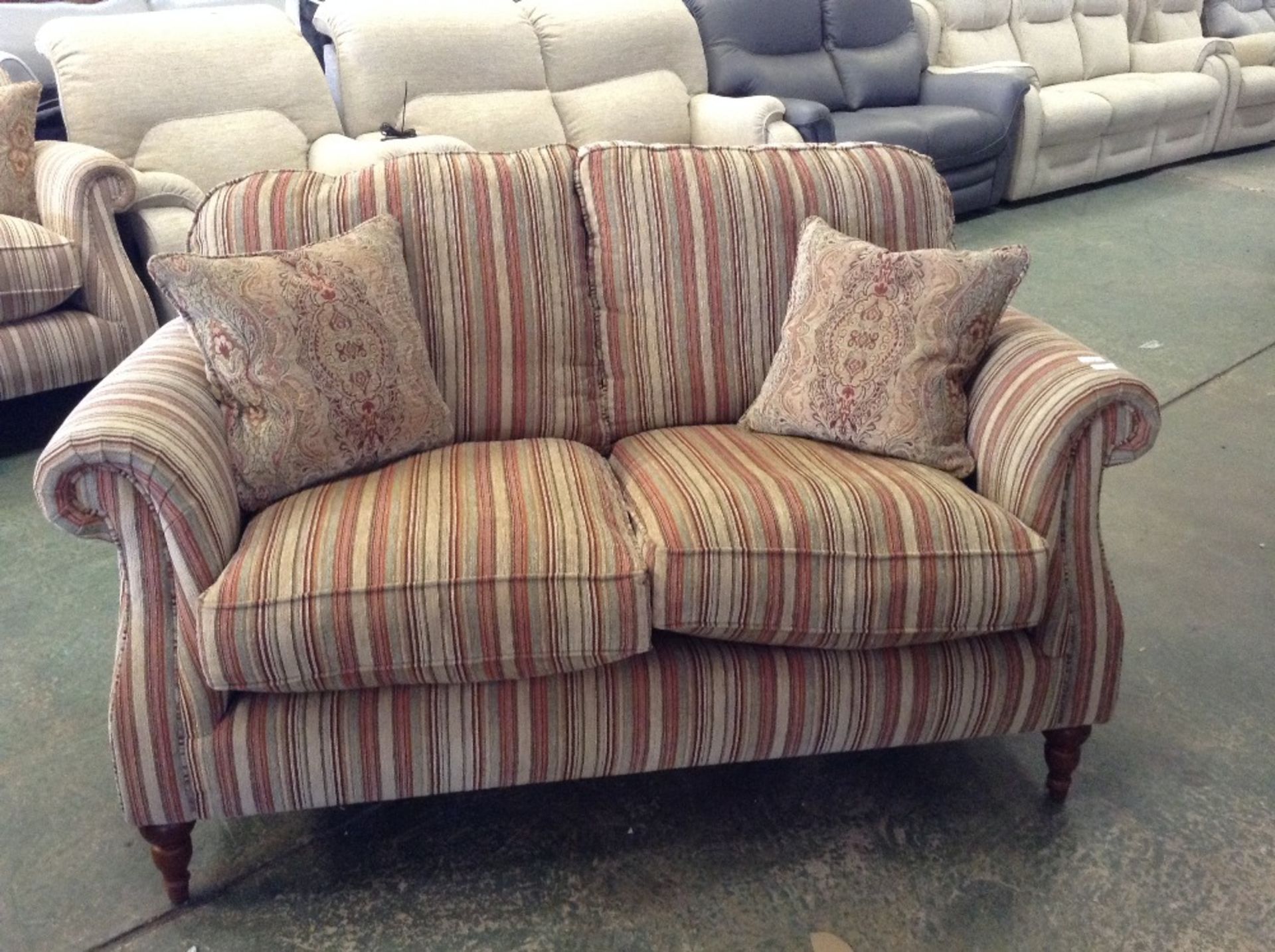 MULTI-COLOURED STRIPED 2 SEATER SOFA (TR000886 WO0