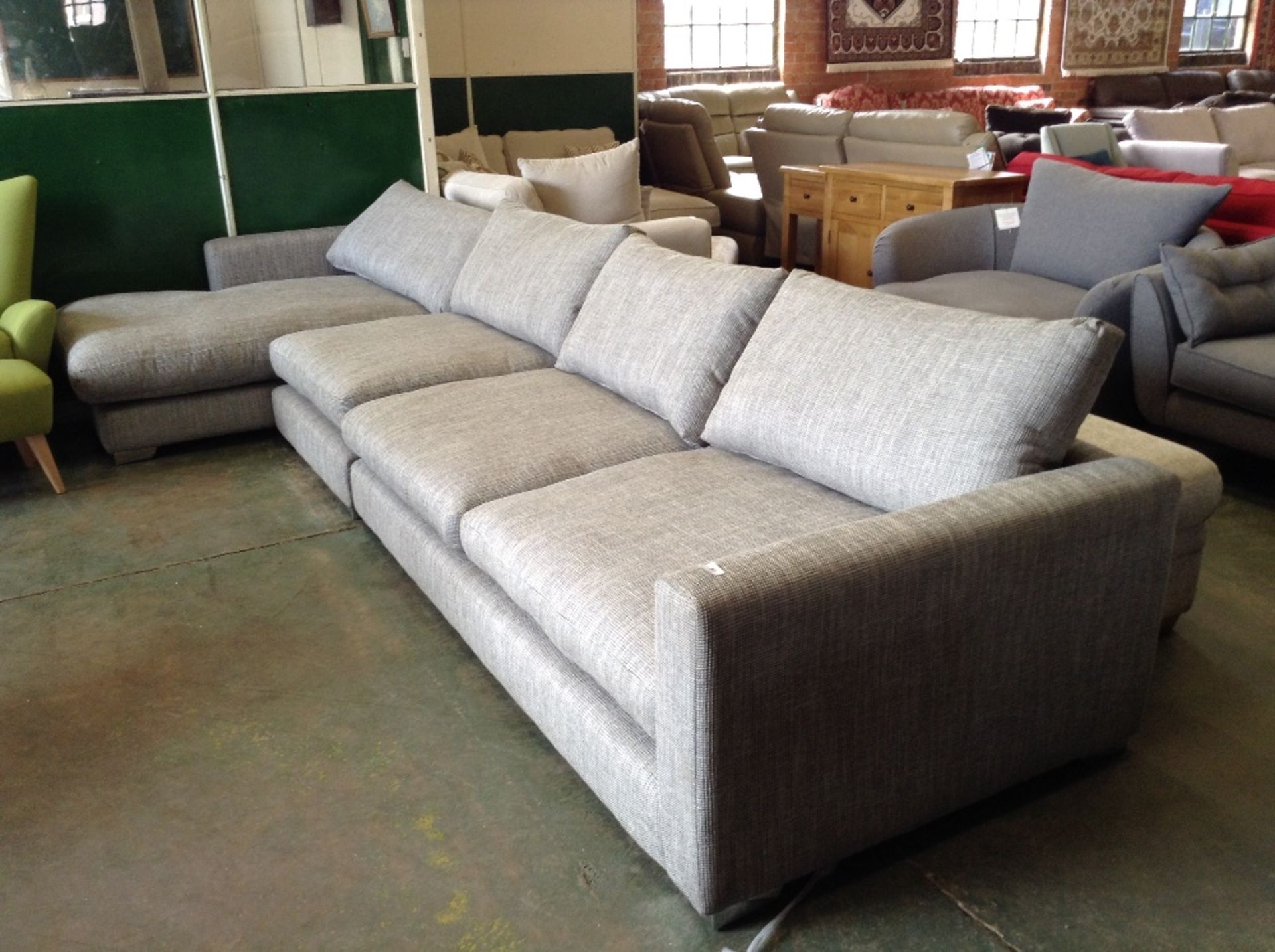 GREY LARGE 3 SEATER CHAISE