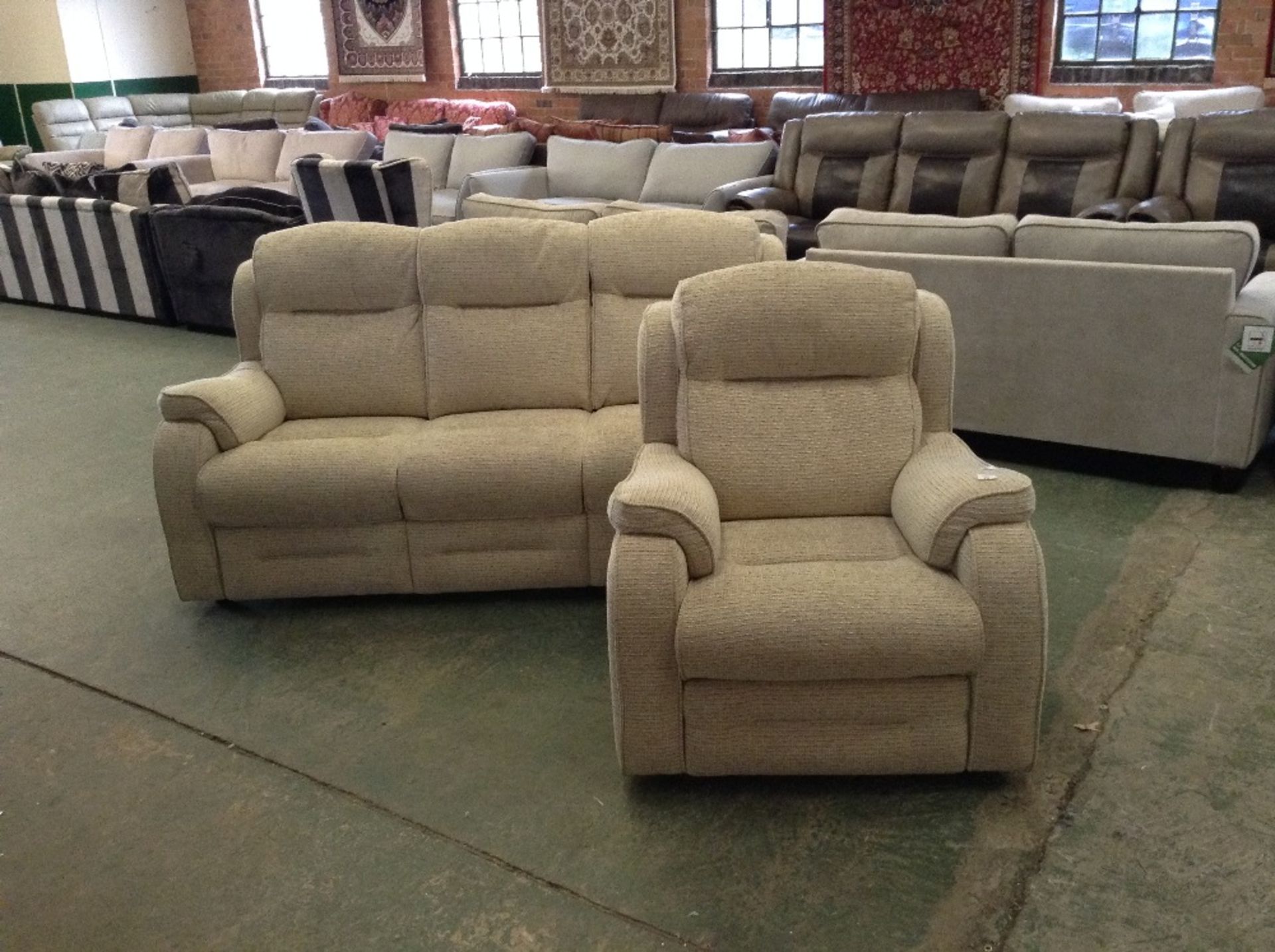 BISCUIT 3 SEATER SOFA AND CHAIR (TR000871 WO021891