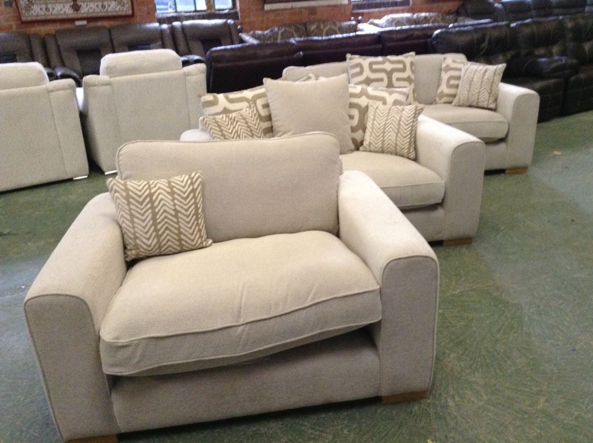 BISCUIT 3 SEATER SOFA, 2 SEATER SOFA AND CHAIR