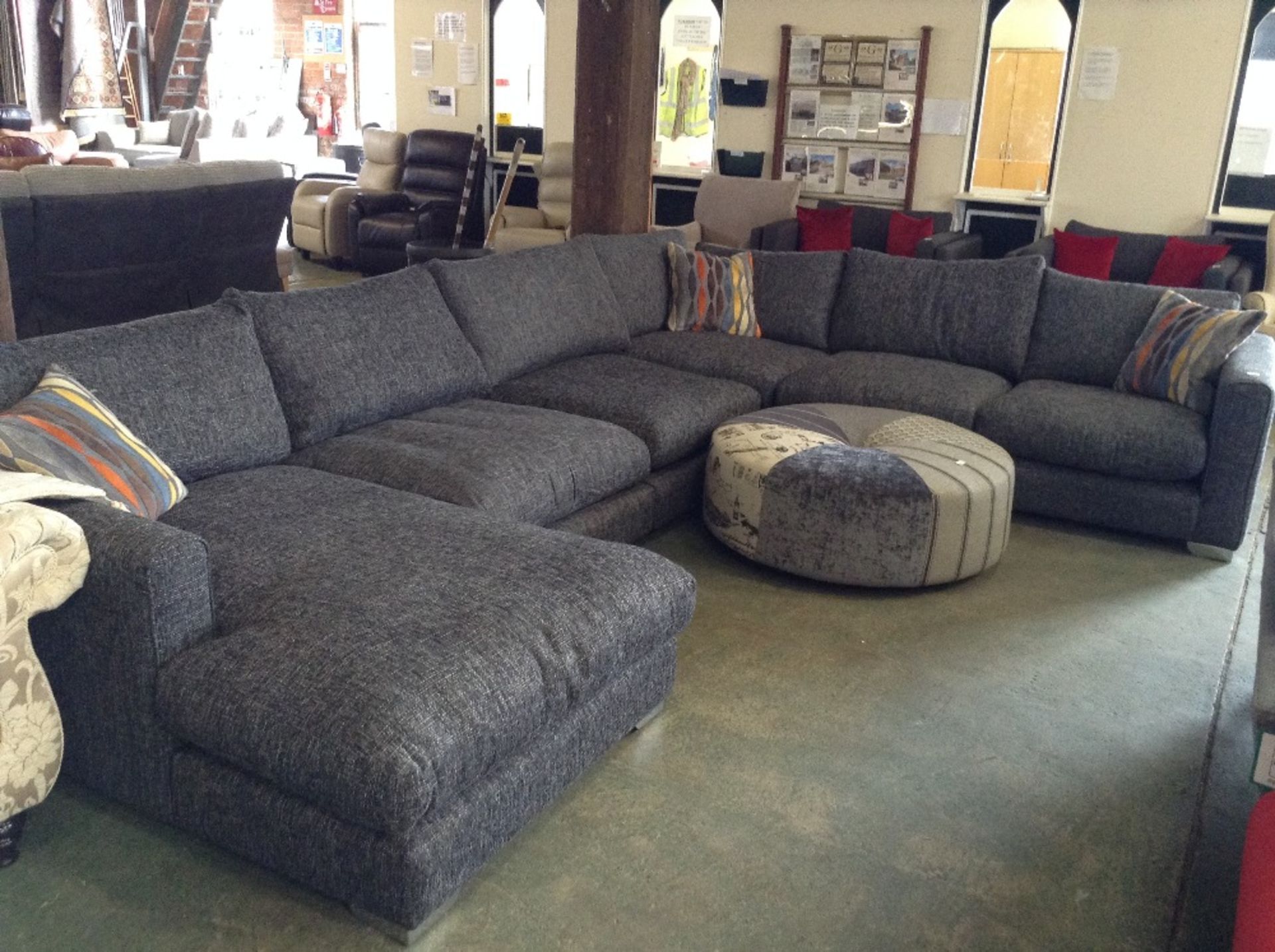 CHARCOAL 4 PART CORNER GROUP CHAISE