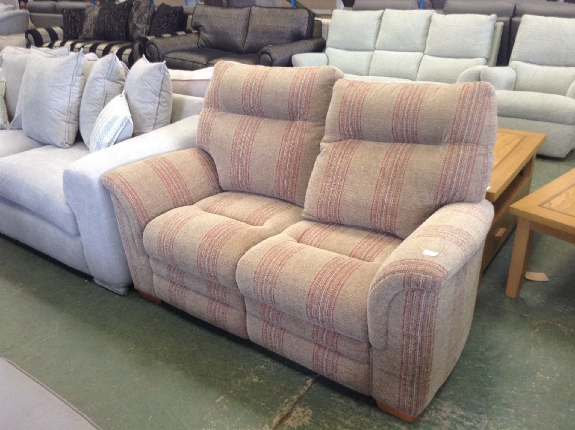 GOLDEN AND MULTI-COLOURED PATTERNED 2 SEATER SOFA
