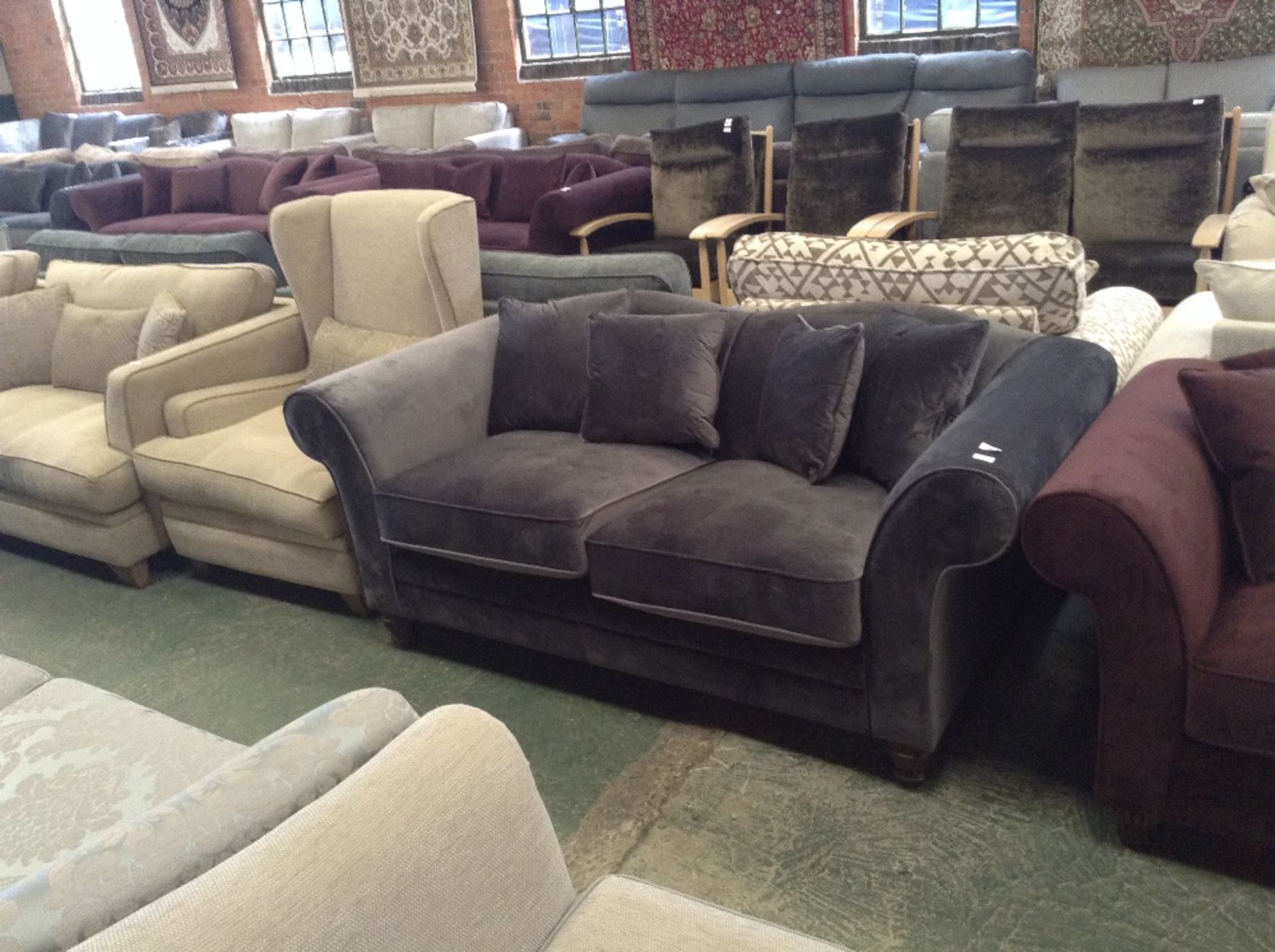 WINSLOW LUXOR SMOKE GREY 2 SEATER SOFA