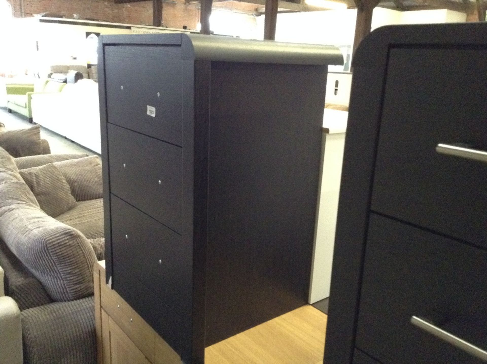 BLACK 3 DRAWER BEDSIDE (return)