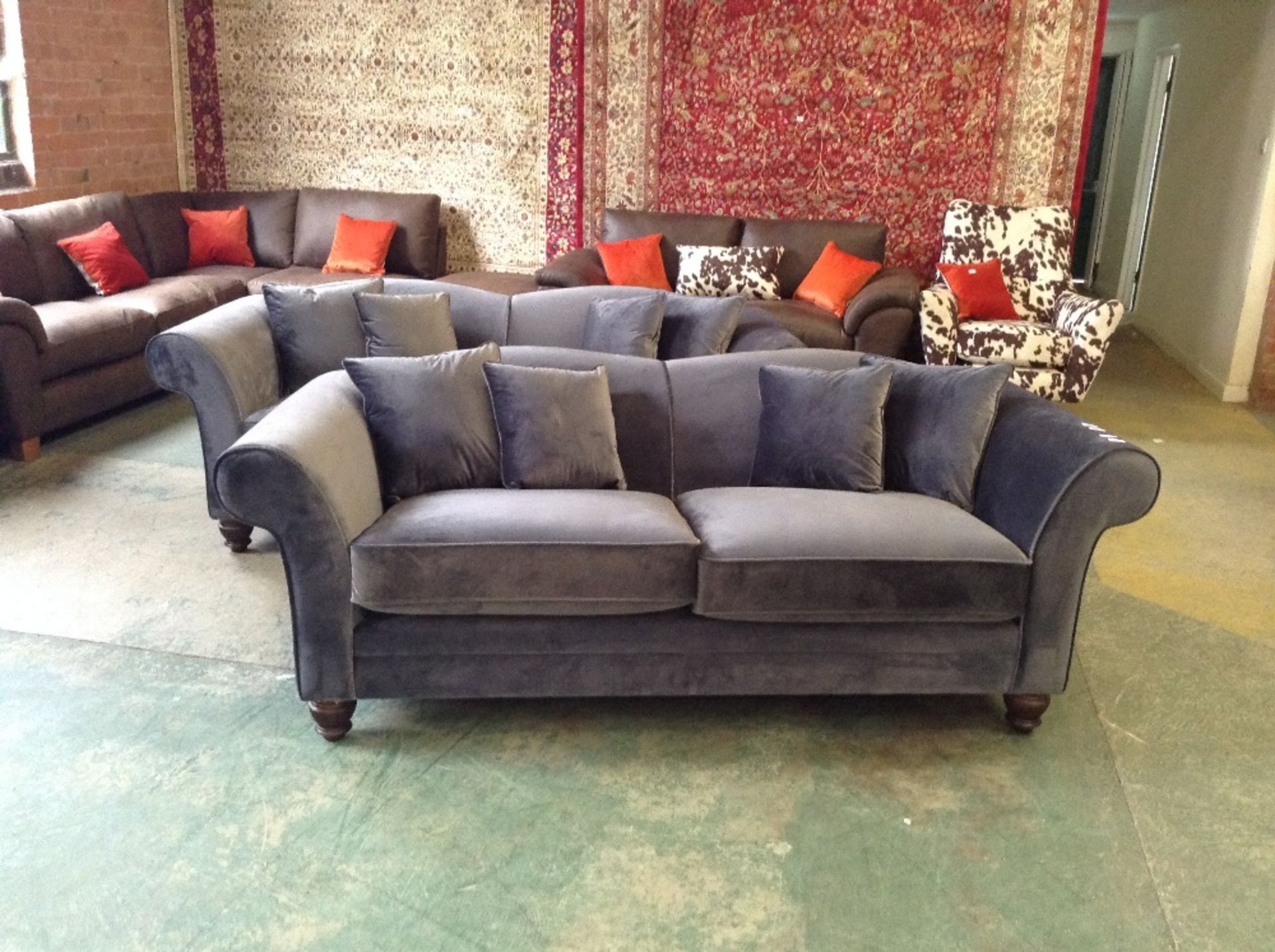 WINSLOW LUXOR SMOKE 3 SEATER SOFAS